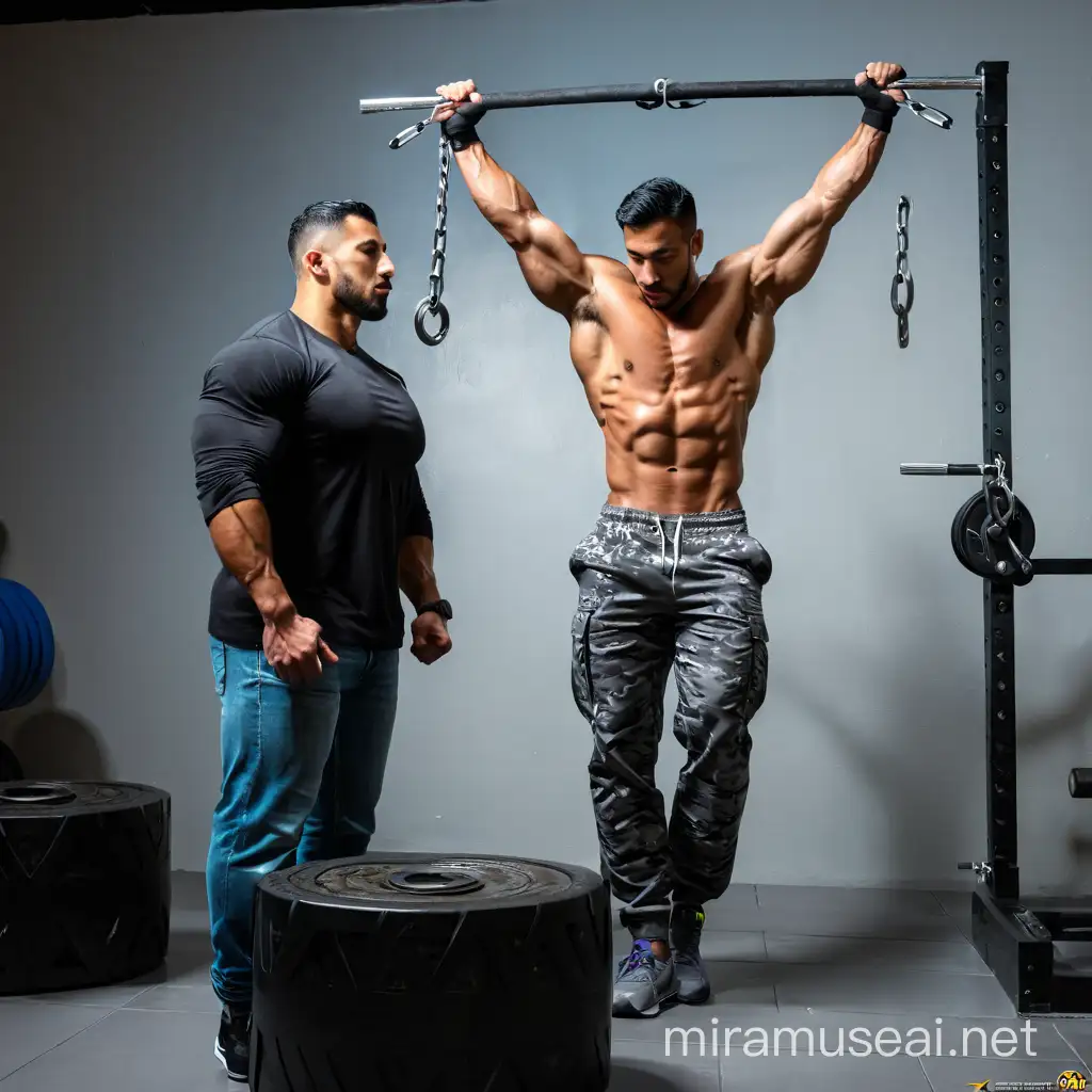 Latino Man Experiencing Intense Physical Training