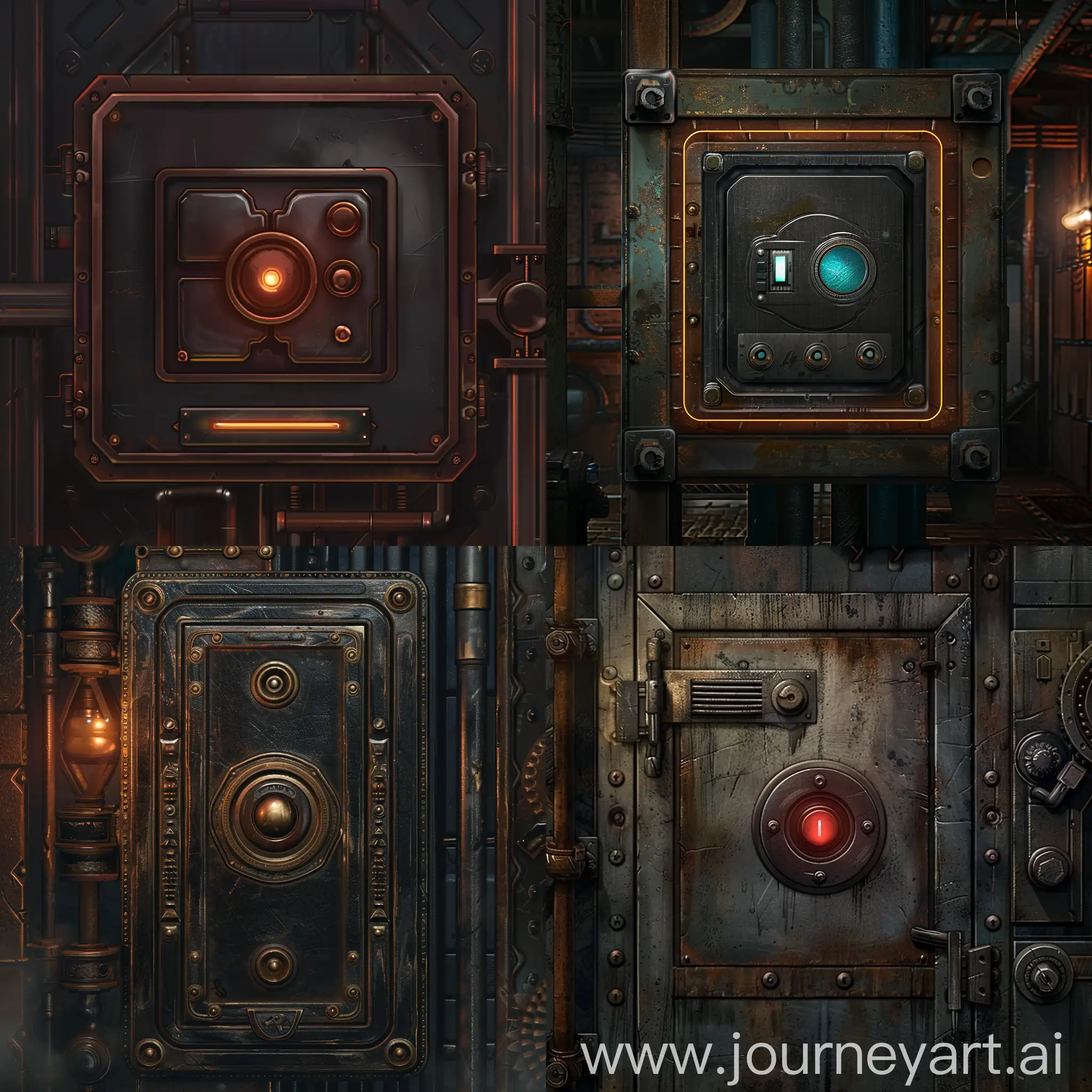 A button in the game's menu in the style of a dystopian detective game