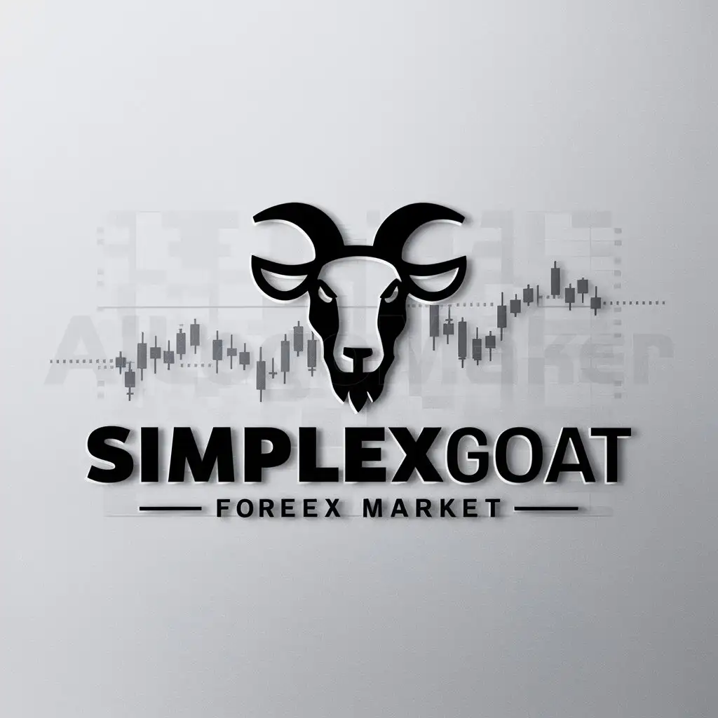 a logo design,with the text "SimpleFxGoat", main symbol:forex,Moderate,clear background