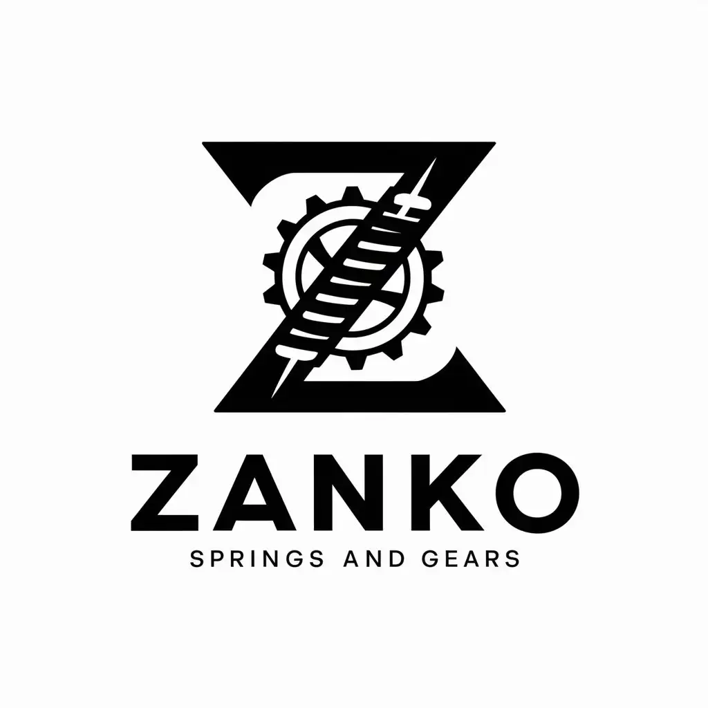 логотип для компании, занимающейся производством ступиц и пружинных зубьев, с названием ZANKO