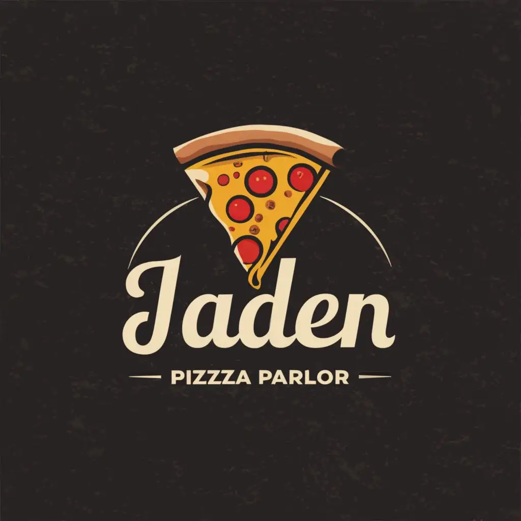 LOGO-Design-For-Jaden-Pizza-Parlor-Crisp-Typography-with-Pizza-Slice-Icon