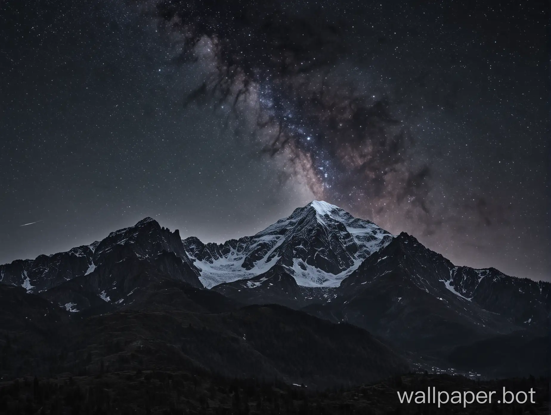 IMAGE FOR DESKTOP WITH DARK SKY OR SPACE MIDDLE MOUNTAIN