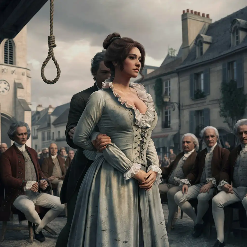 Execution of a Parisian Woman in 1700s Town Square