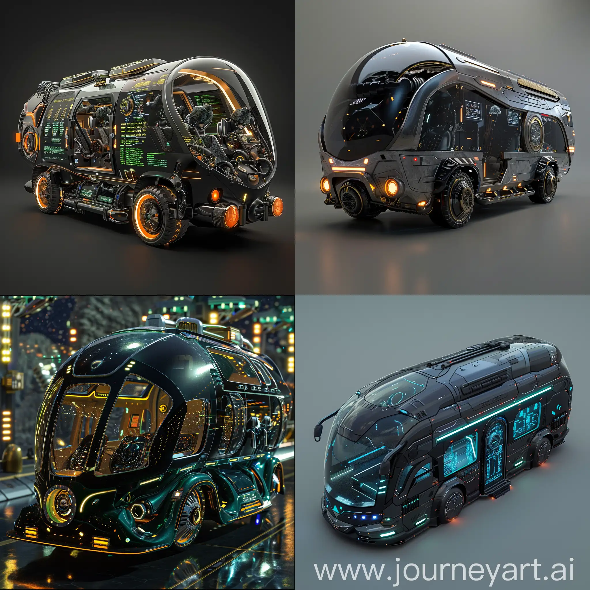 Sci-Fi microbus, Advanced Science and Technology, Fictional Science and Technology, Quantum Core Engine, Holographic Control Panel, Bio-Adaptive Seats, Neural-Linked Navigation, Molecular Fabrication Unit, Energy Shielding, AI Co-Pilot System, Atmospheric Purification System, Subspace Storage Compartments, Autonomous Repair Drones, Adaptive Camouflage Skin, Solar Sails, Gravitational Wheel Arrays, Teleportation Hatch, Time-Dilation Headlights, Magnetic Field Generators, Atmospheric Entry Shield, Quantum Signal Antenna, Holographic Display Shell, Self-Cleaning Nanobots, In Unreal Engine 5 Style --stylize 1000