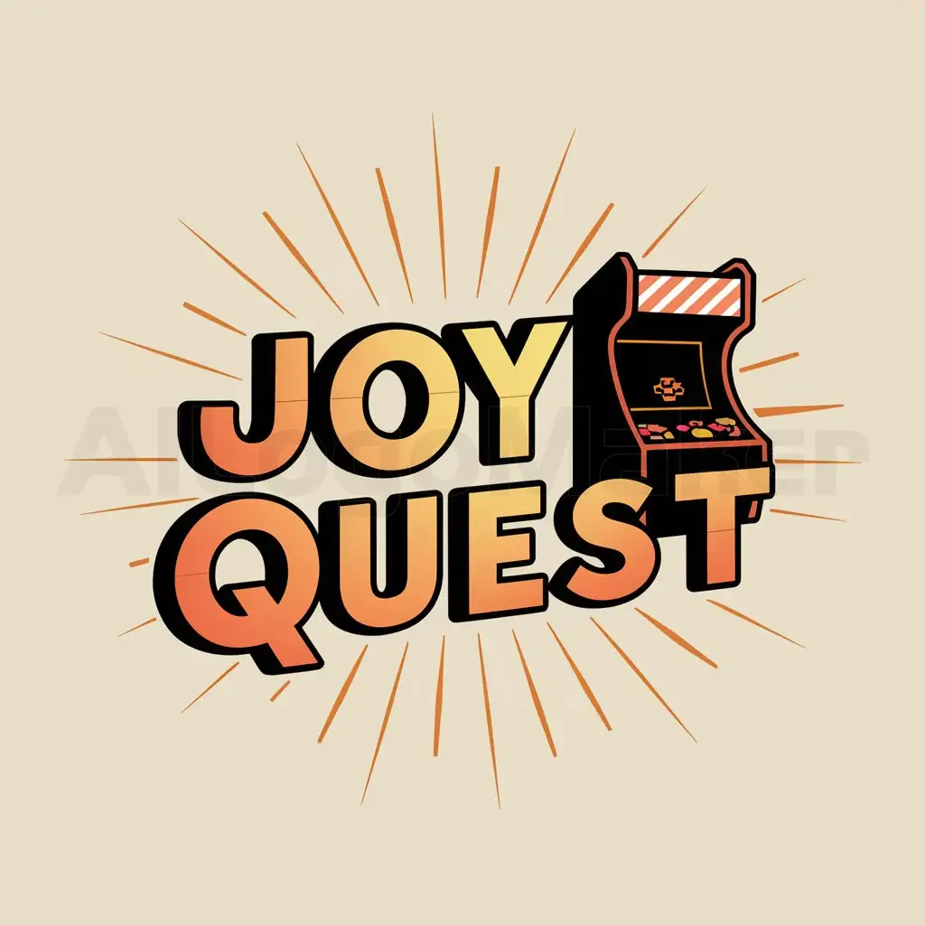 LOGO-Design-For-Joy-Quest-Retro-Arcade-Symbol-on-Clean-Background