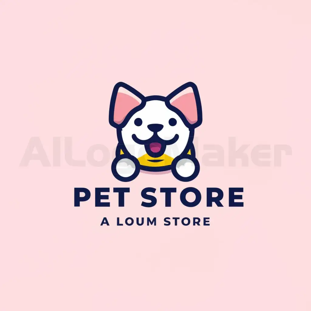 LOGO-Design-For-Pet-Store-Friendly-Dog-Emblem-on-Clean-Background