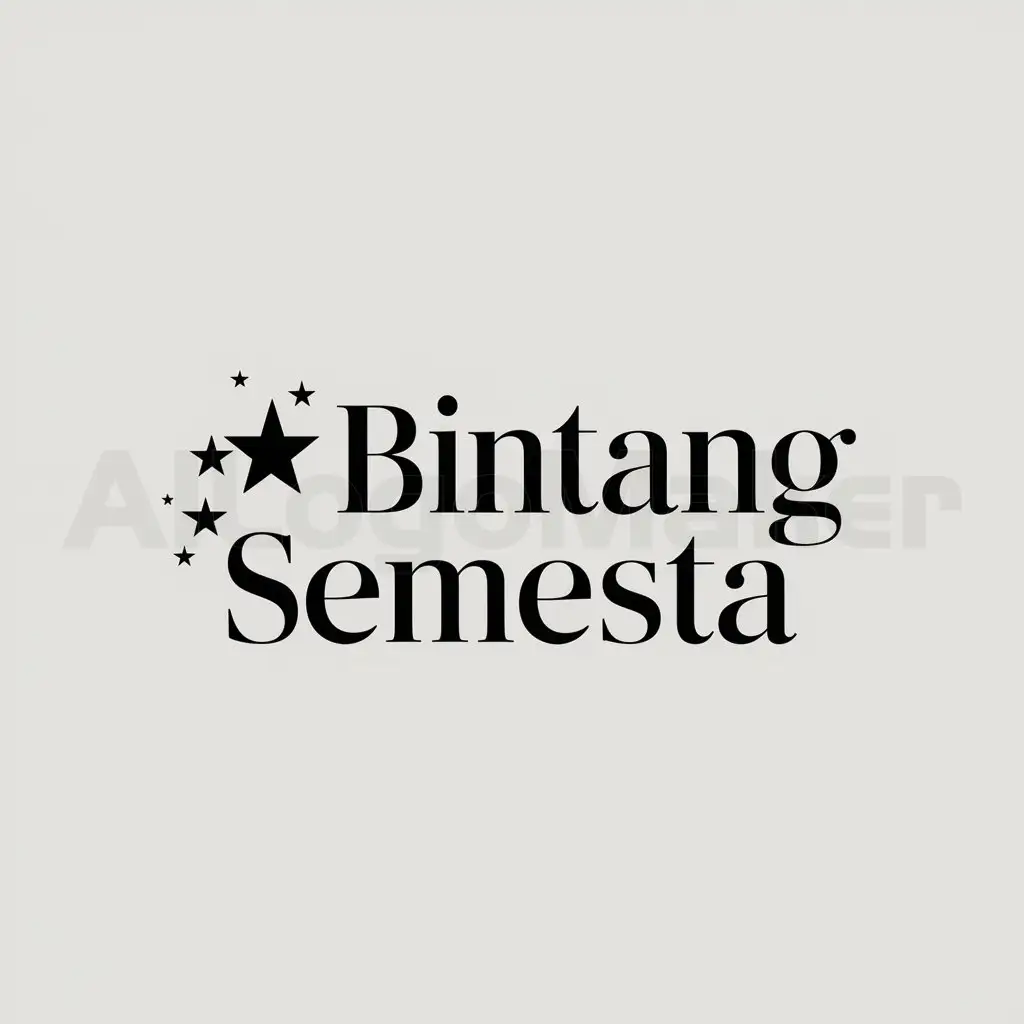 a logo design,with the text "bintang semesta", main symbol:stars,Minimalistic,clear background