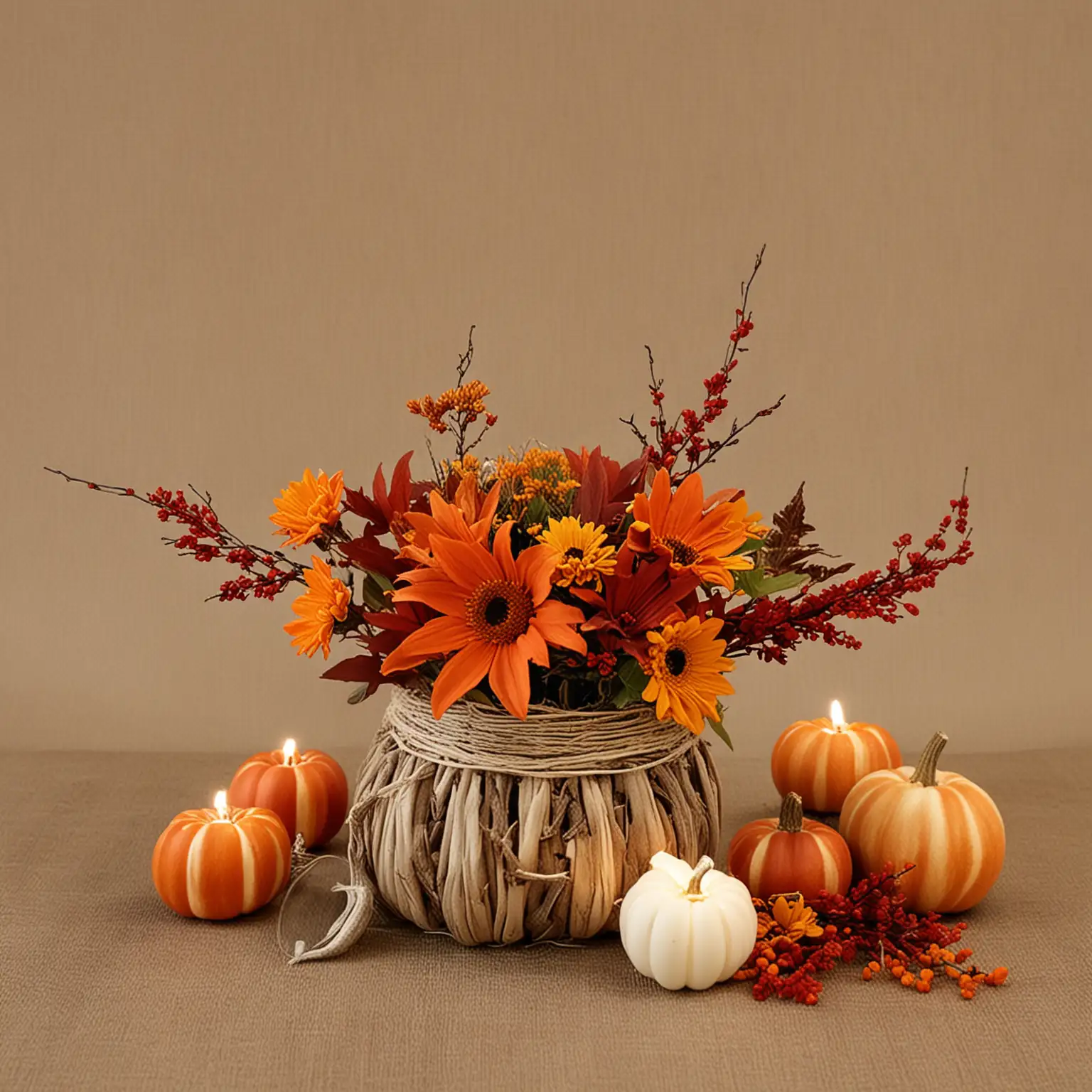 simple and small DIY fall wedding centerpiece