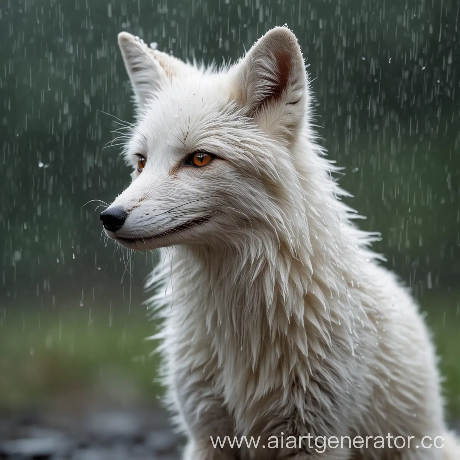 White-Fox-in-Rain-Ethereal-Wildlife-Photography