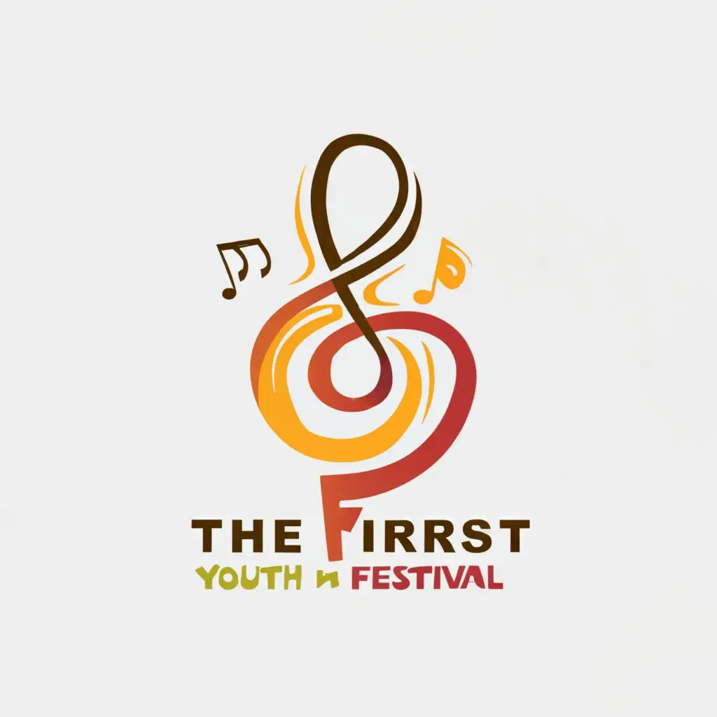 a logo design,with the text "The first youth festival", main symbol:music, youth, festival, wave,Minimalistic,be used in Events industry,clear background