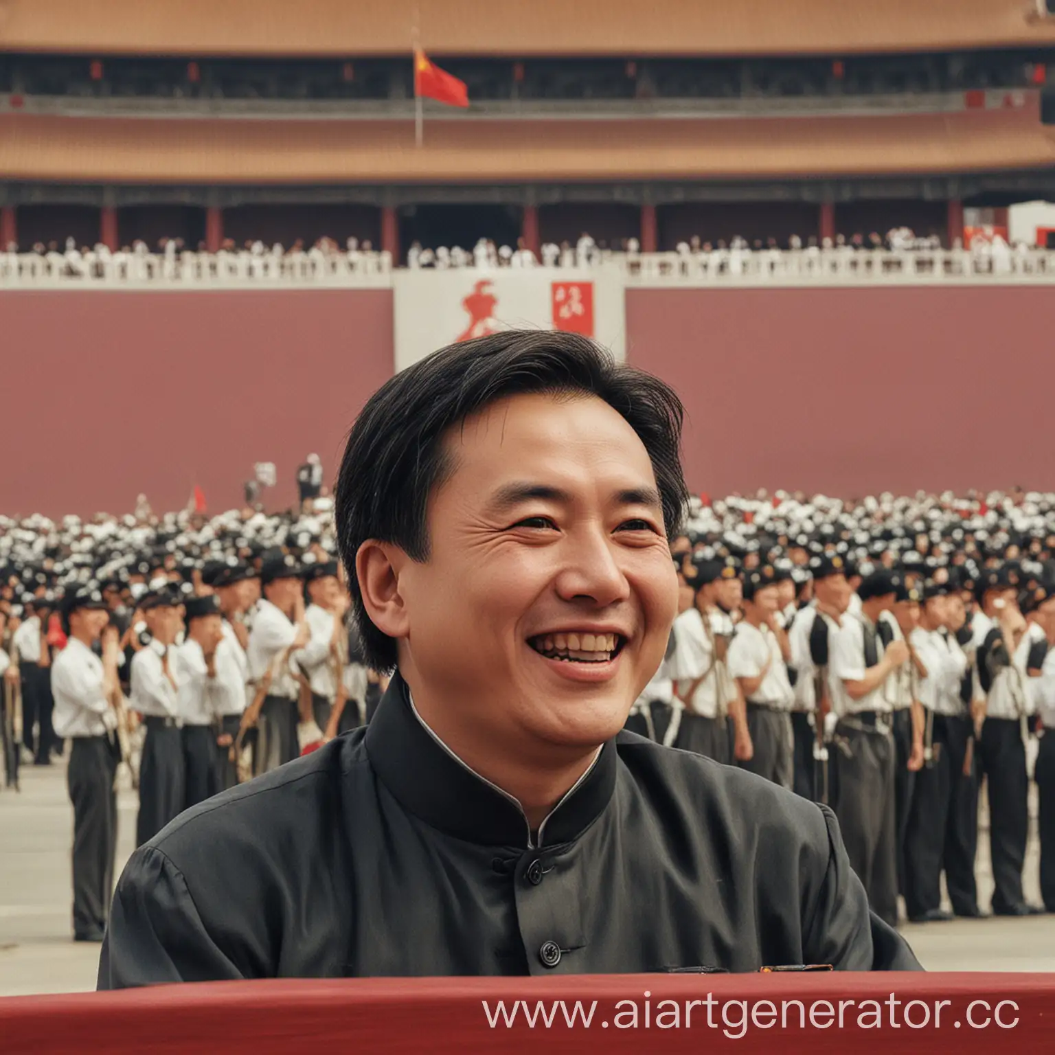 Tiananmen-Square-Celebration-Wang-Hongwens-Historic-Speech-with-Smiling-Attendees