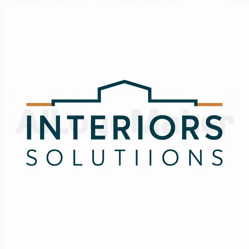 a logo design,with the text "Interiors Solutions", main symbol:building,Moderate,be used in Construction industry,clear background