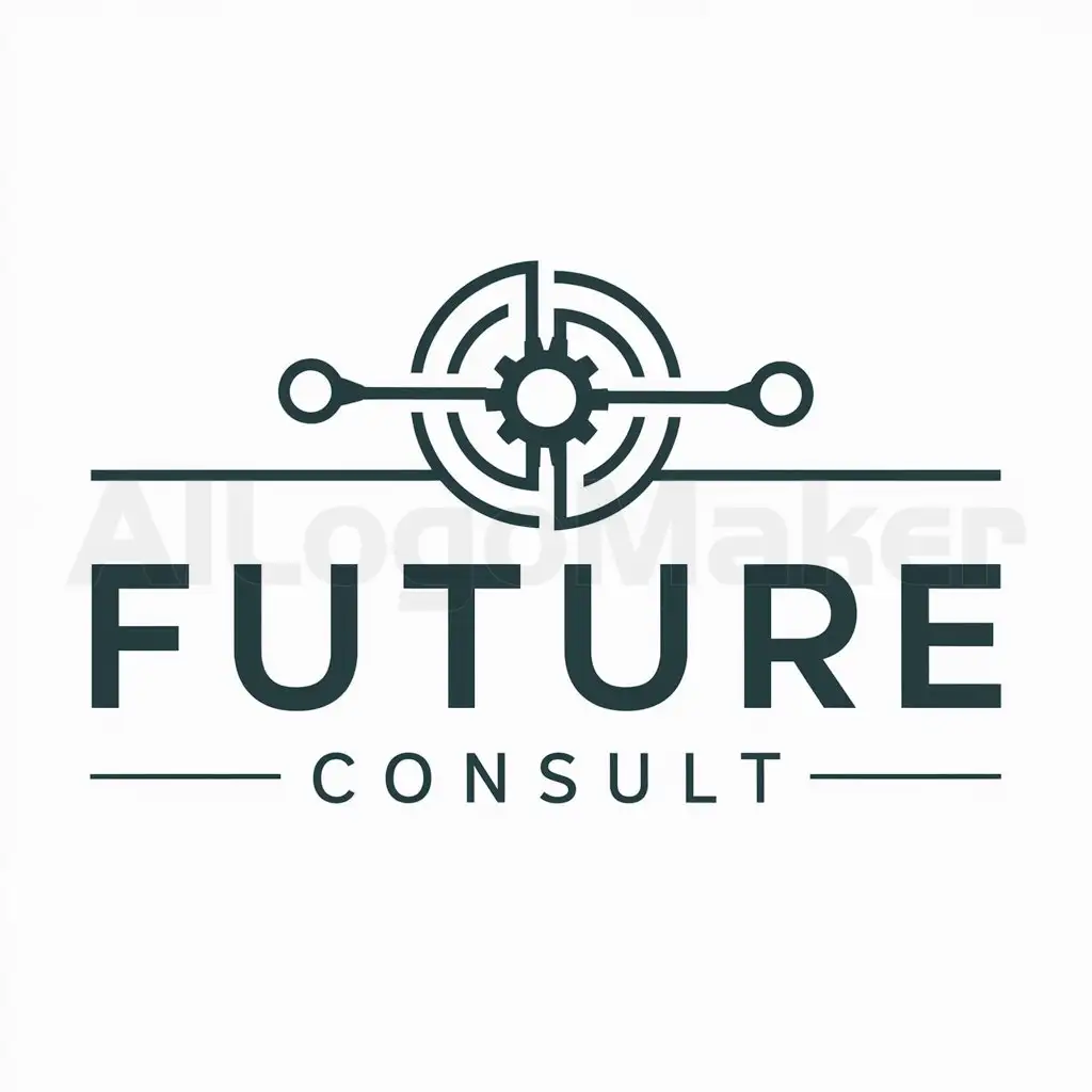 a logo design,with the text "Future Consult", main symbol:gears and levers,Moderate,be used in Technology industry,clear background