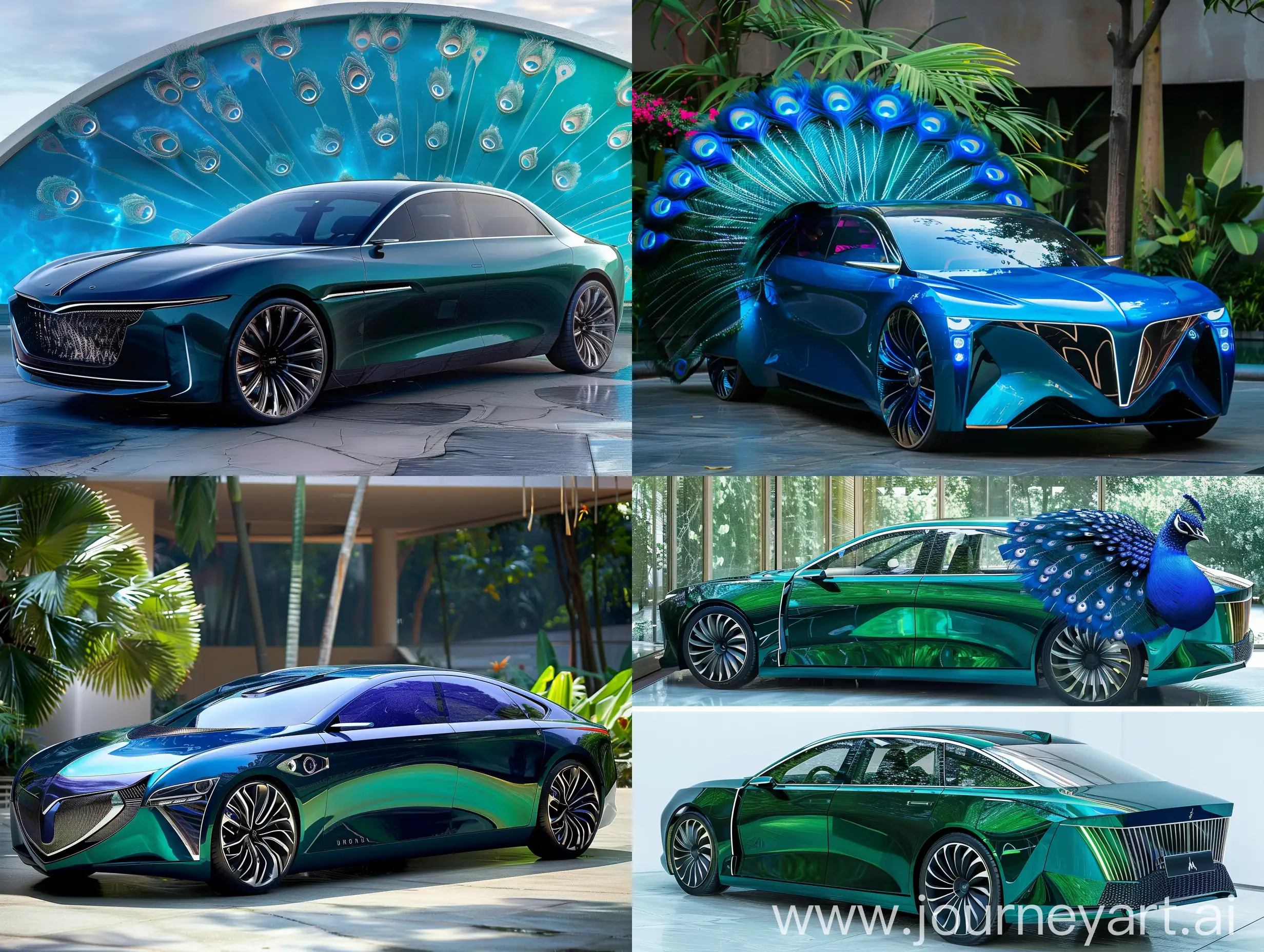 Hindustan motors ambassador sedan re-designed for year 2050. futuristic
inspired from peacock 