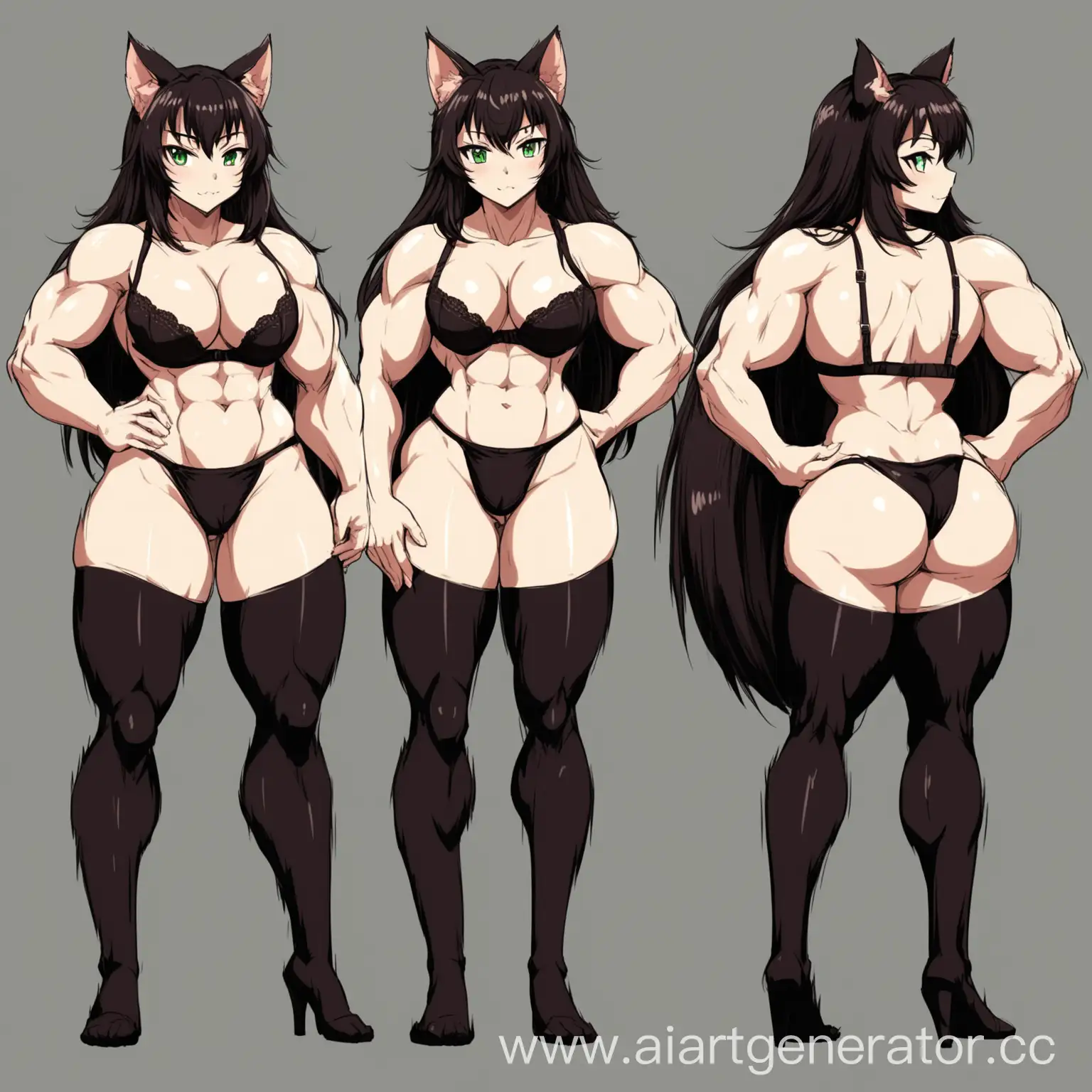 Muscular-Anime-Catgirl-in-Stockings-and-Bra