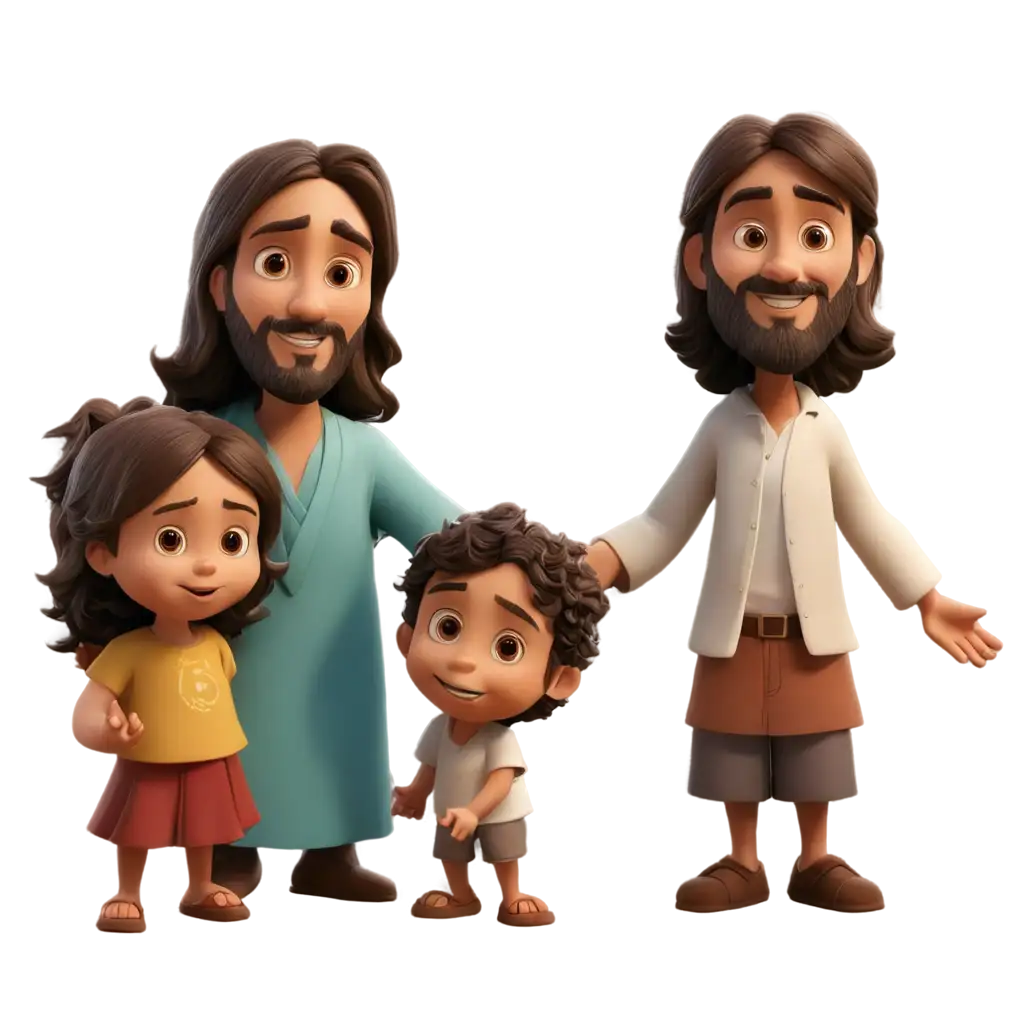 Jesús with children cartoon