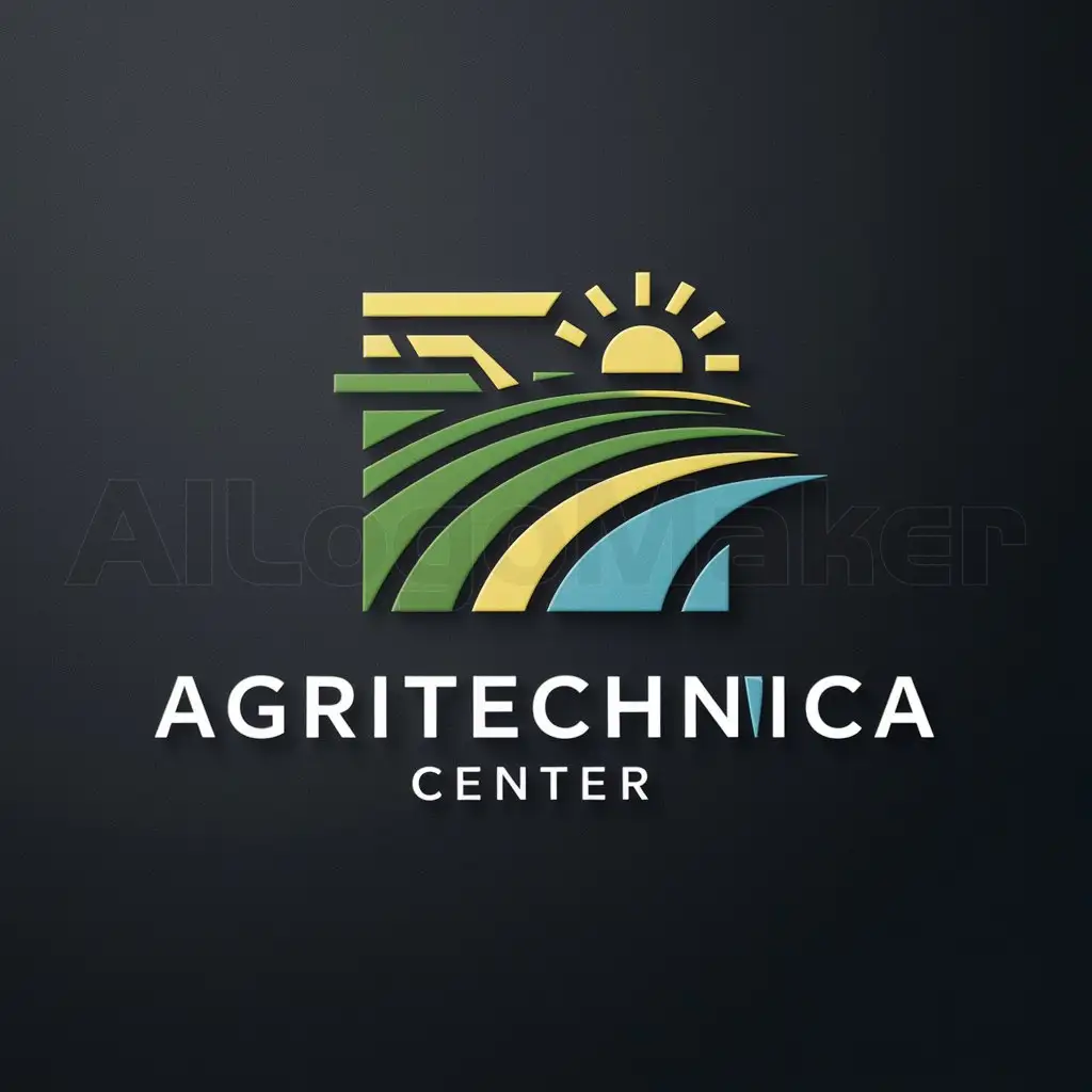 a logo design,with the text "AGRITECHNICA center", main symbol:field, sun, air,Moderate,clear background