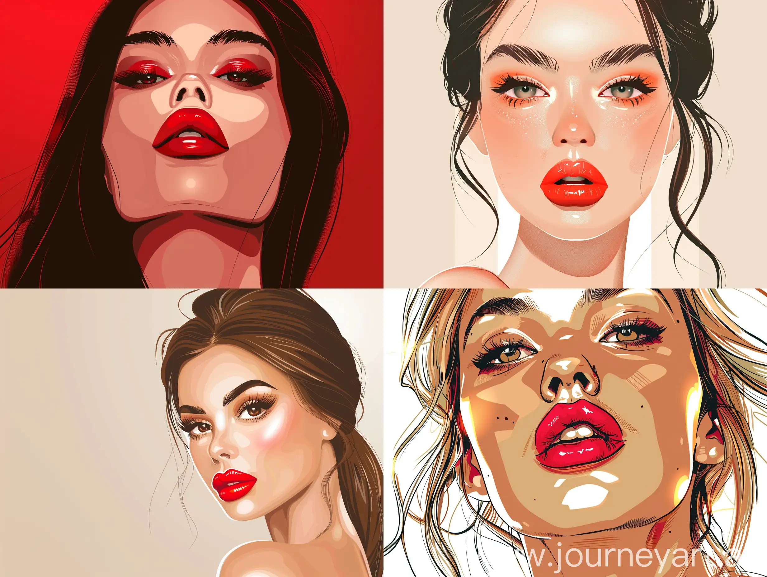 Illustration-of-a-Stunning-Woman-with-Full-Lips