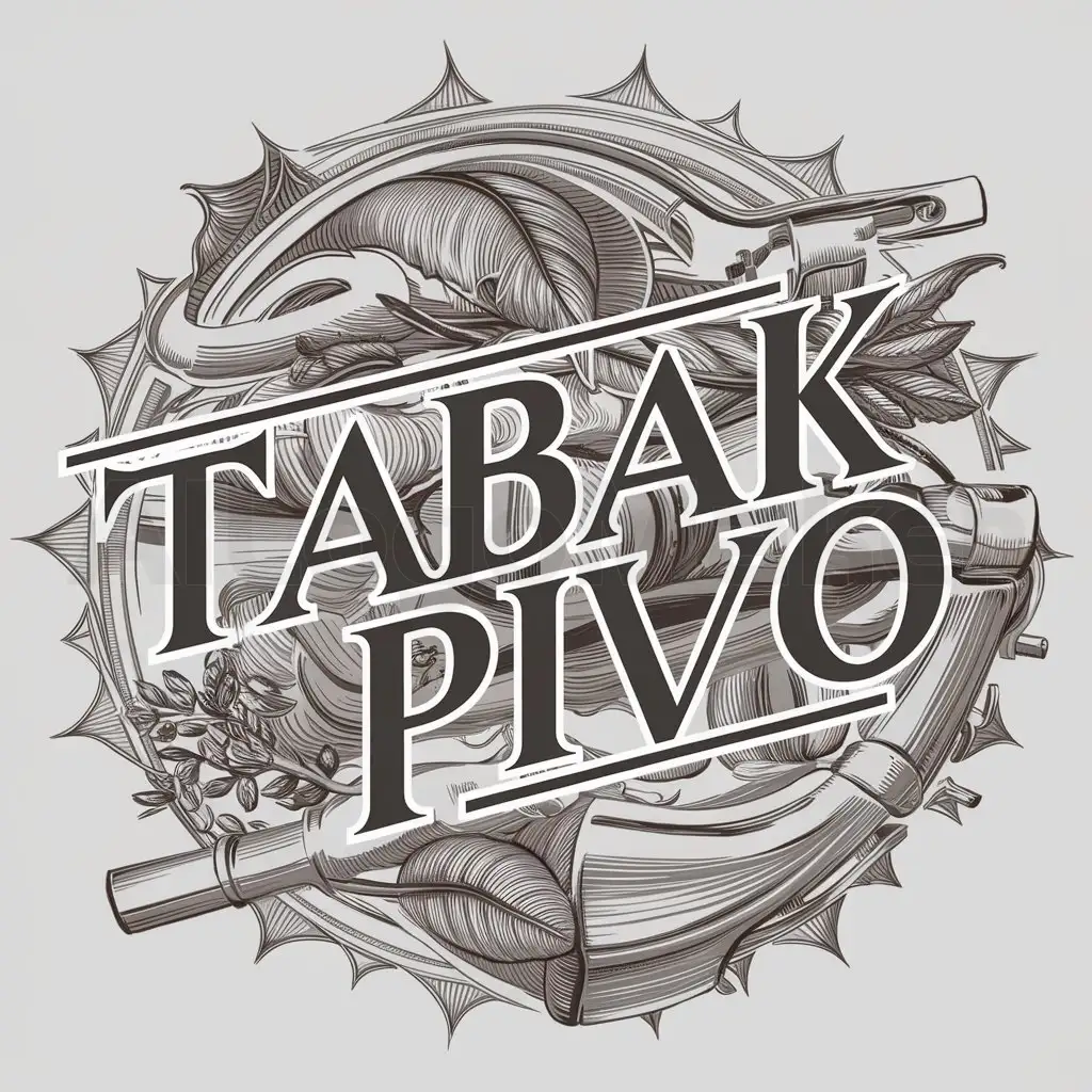 a logo design,with the text "tabak pivo", main symbol:Beer and tobacco,complex,clear background