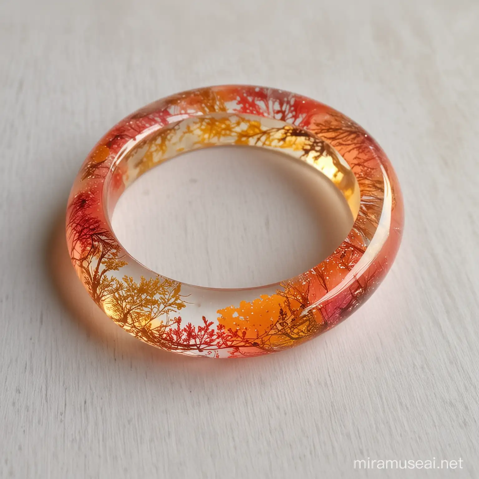 resin bracelet with summer sunset effect