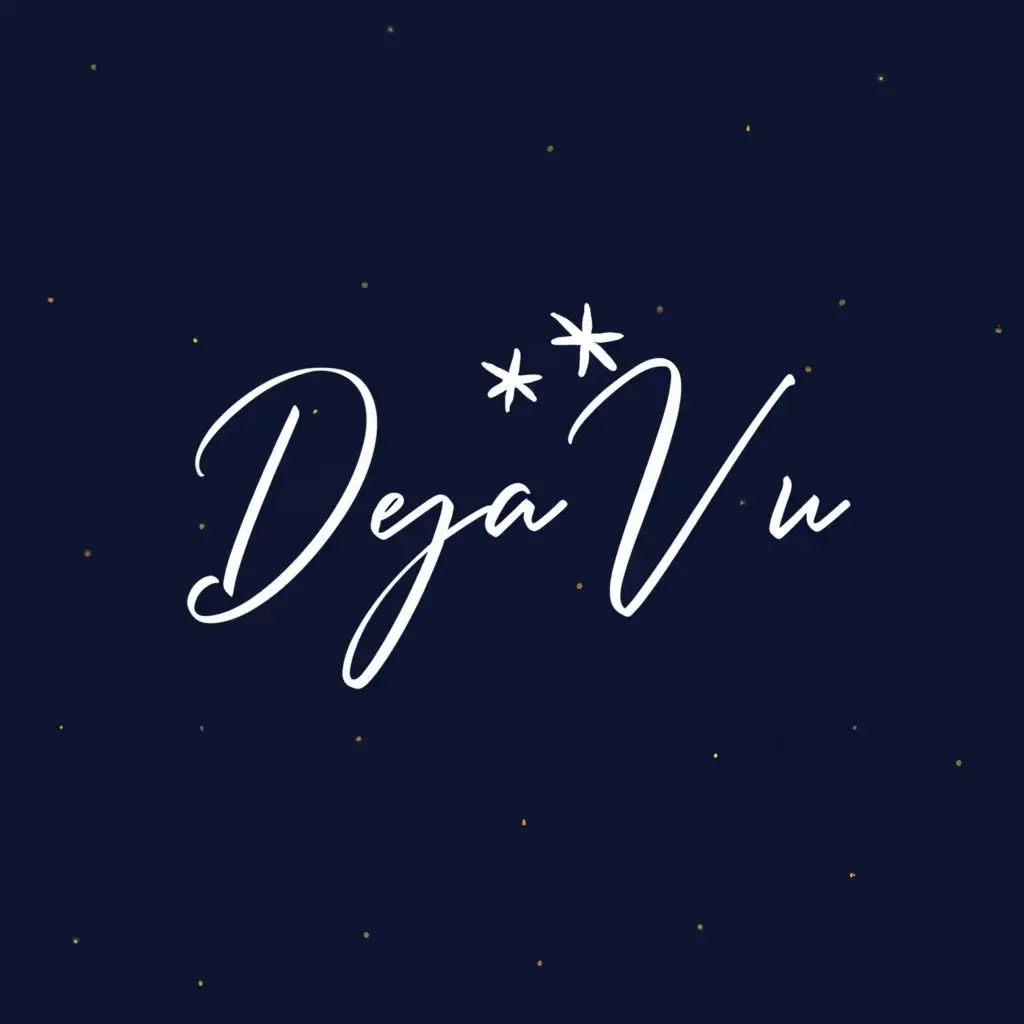 a logo design,with the text "Deja Vu", main symbol:Deja Vu, stars, cosmos, magic,Minimalistic,be used in Others industry,clear background