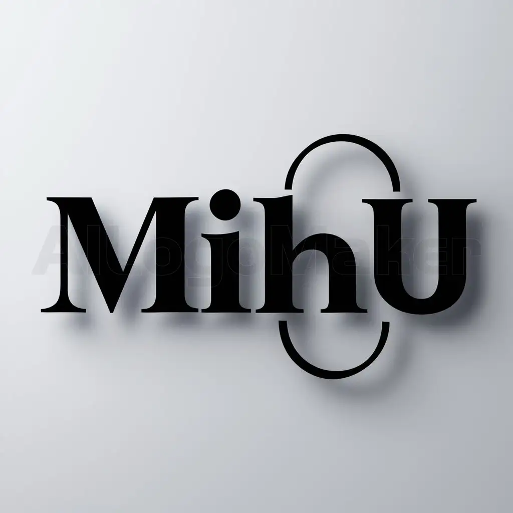 a logo design,with the text "Mihu", main symbol:NM,Moderate,clear background