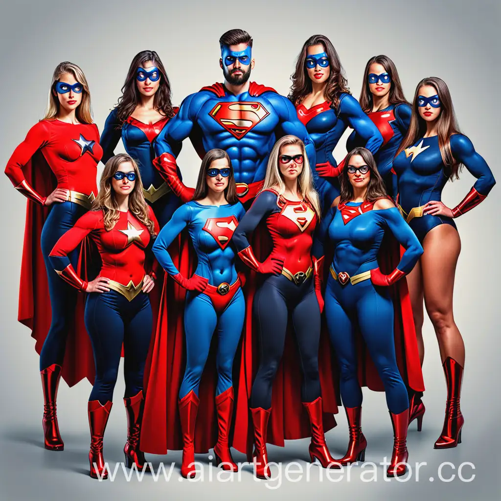 Superhero-Team-Diverse-Group-of-Eight-Heroes-One-Man-and-Seven-Women