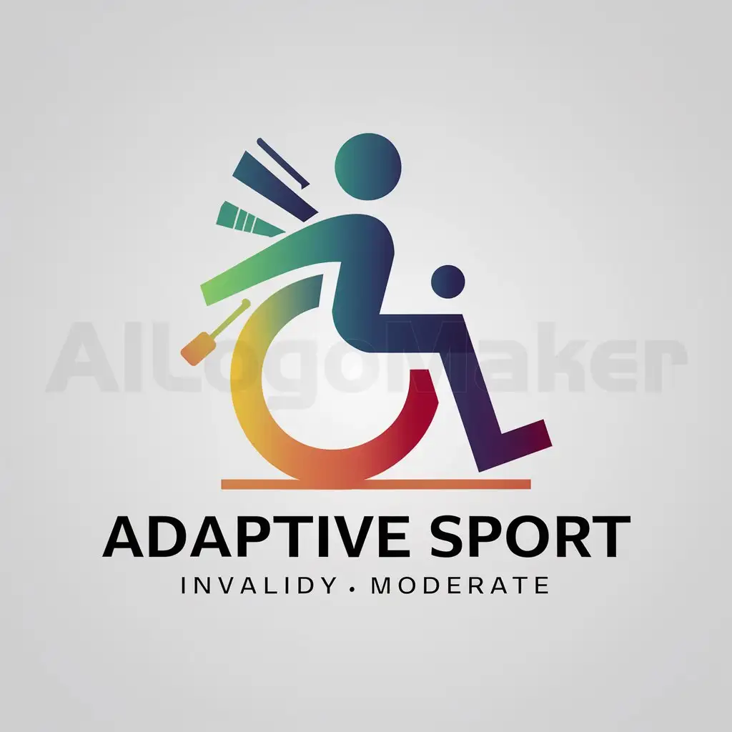 a logo design,with the text "adaptive sport", main symbol:invalidy,Moderate,clear background
