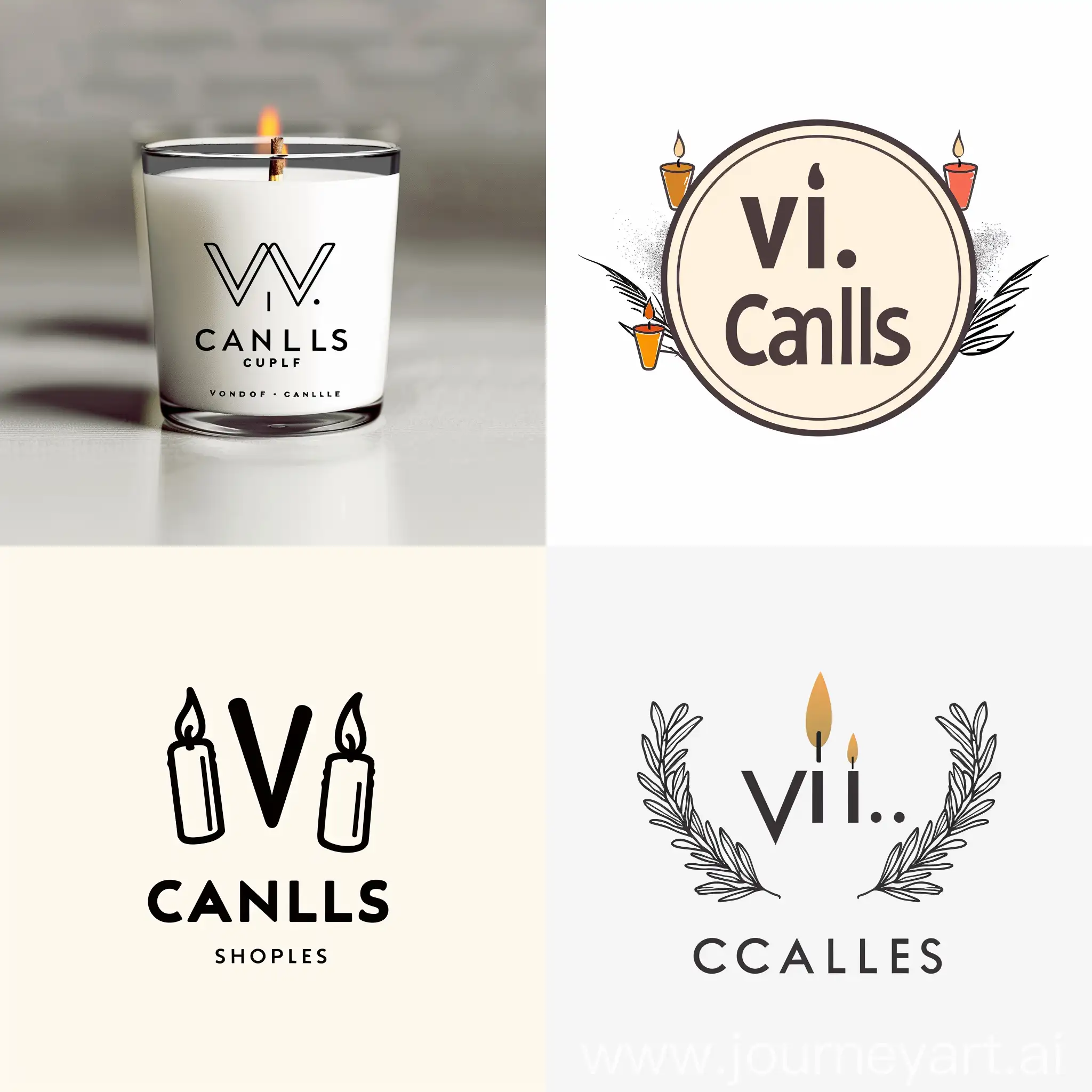 Логотип магазина свечей ручной работы под названием Vi.Candles
