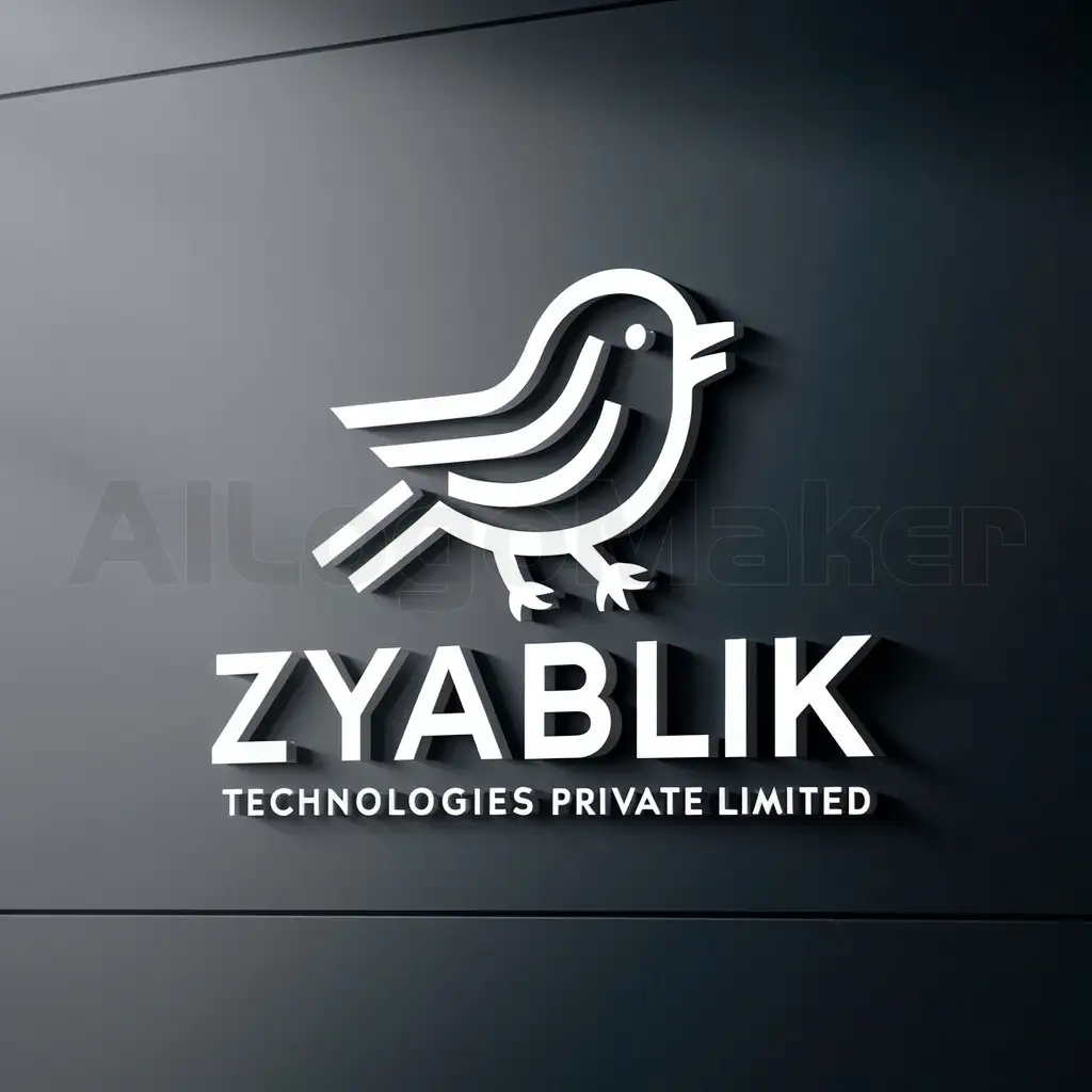a logo design,with the text "Zyablik Technologies Private Limited", main symbol:LOGO Design for Shape Of An Eurasian chaffinch little flying bird named Zyablik Symbol for An IT Company,Moderate,be used in Technology industry,clear background