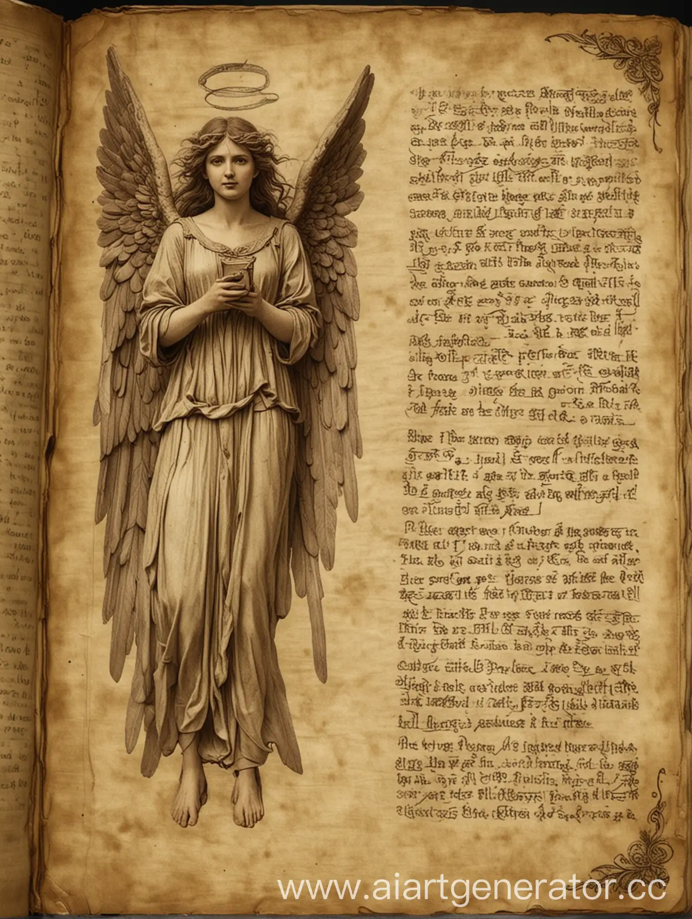 Старинный Дневник Где Описываются Паранормальные Существа Который Открыт На Странице С Описанием Ангела
