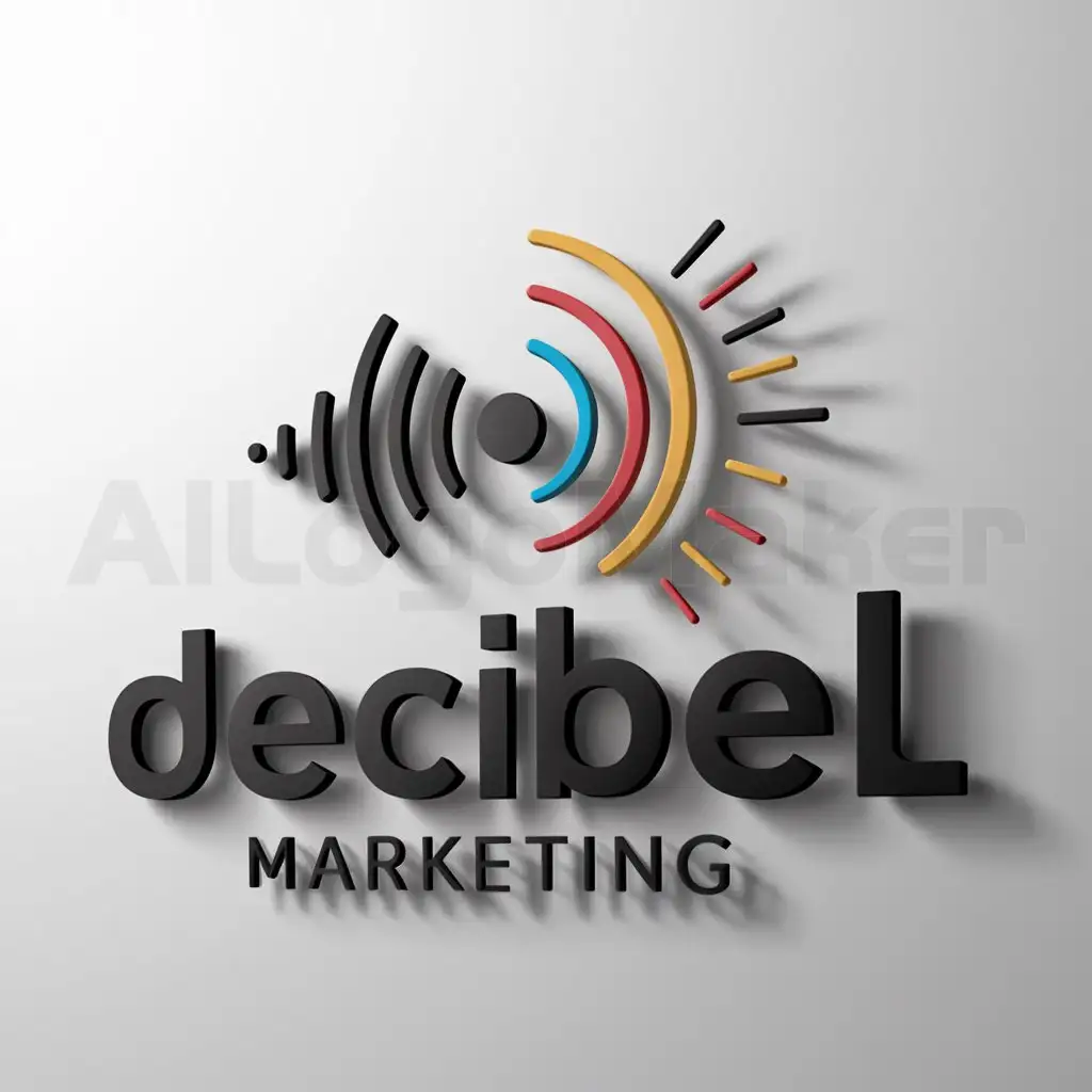 a logo design,with the text "DECIBEL MARKETING", main symbol:audiology, sound, and the vibrancy of music waves,Moderate,clear background