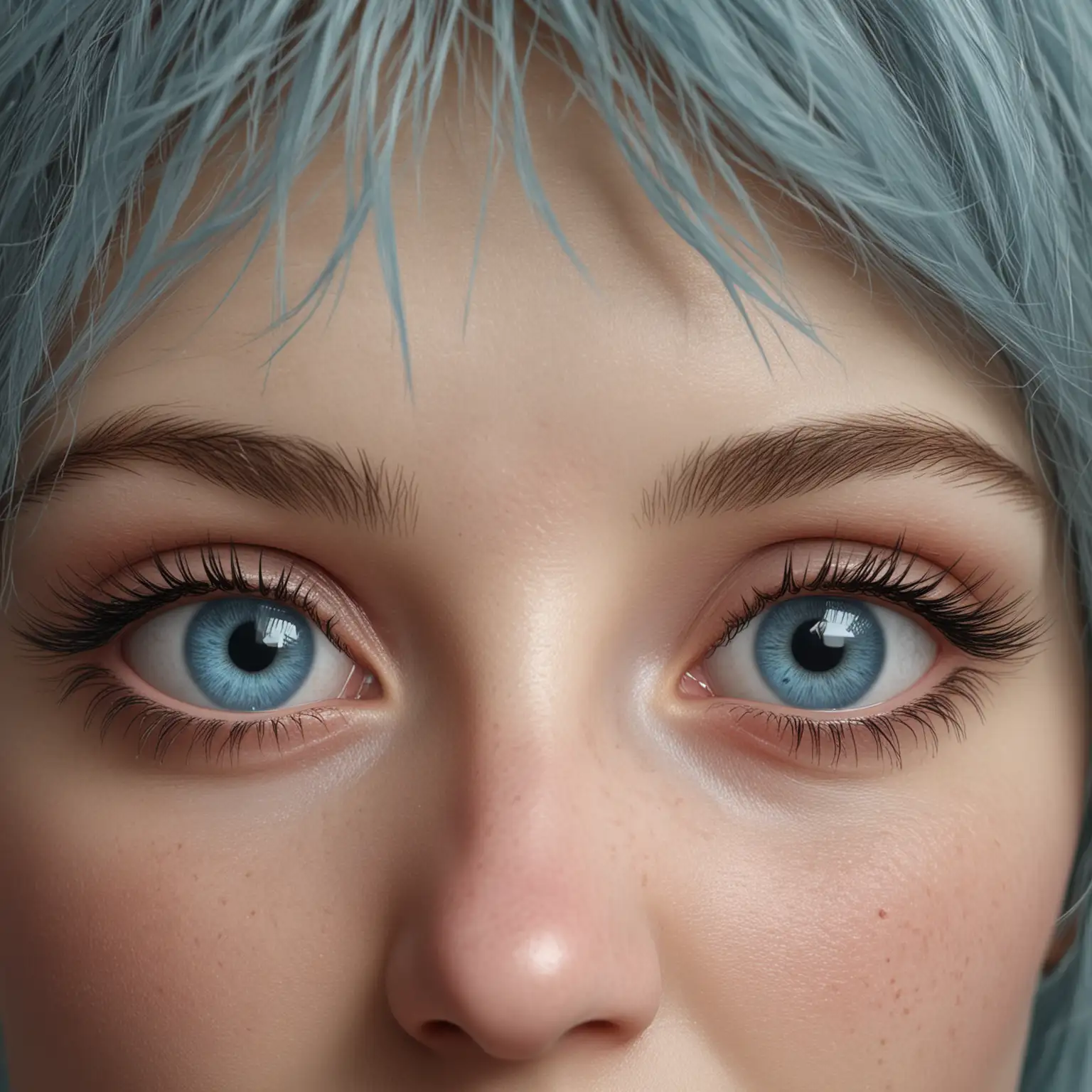 Realistic Pale Blue Eyes Portrait Drawing