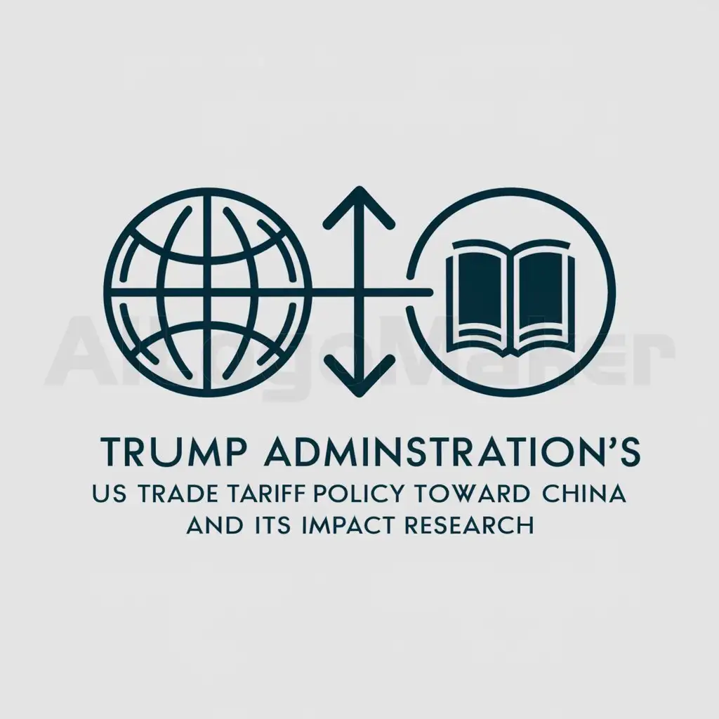 a logo design,with the text "Trump administration's US trade tariff policy toward China and its impact research", main symbol:THU Undergraduate Entrepreneurship Training Project LOGO: Research on U.S. Trade Tariff Policies Towards China Since Trump Administration,Moderate,be used in Education industry,clear background