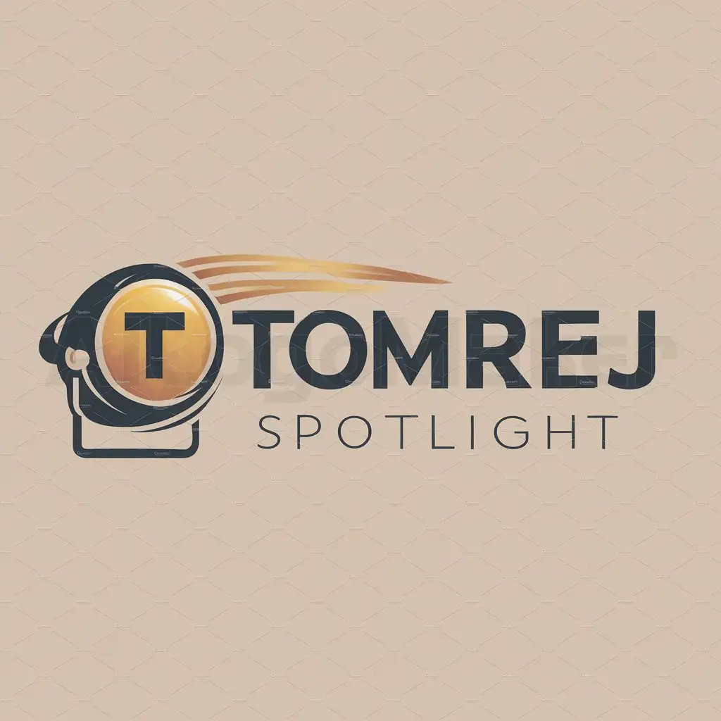 a logo design,with the text "TomRej Spotlight

", main symbol:TomRej Spotlight
,Moderate,be used in 0 industry,clear background