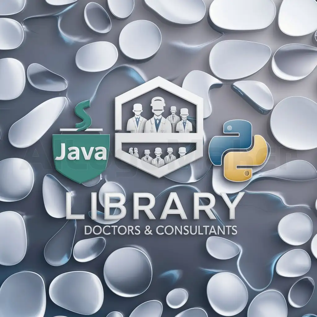 a logo design,with the text "solve problems and costs and finalize academic research and create code", main symbol:library containing the collection of doctors and consultants in solving problems and costs and research icon java and python the themes attract users to the library as water draws thirsty people indicates trust and guarantee and reliability and ease of access the library,Moderate,be used in Education industry,clear background