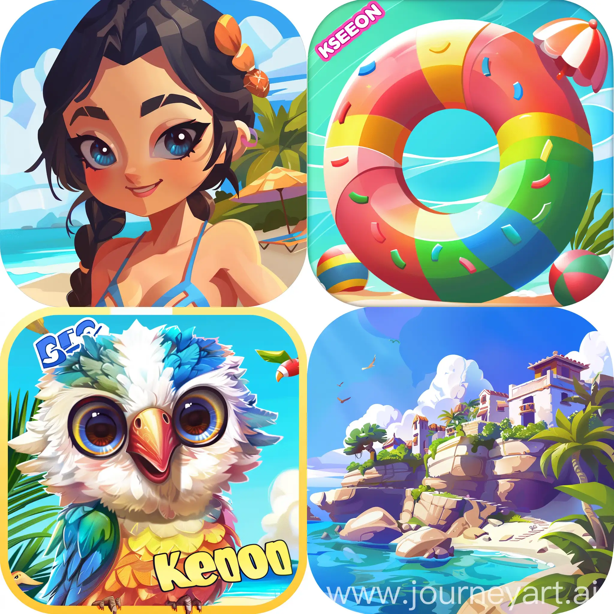 Draw an icon for a game called Ksenon is playing summer update