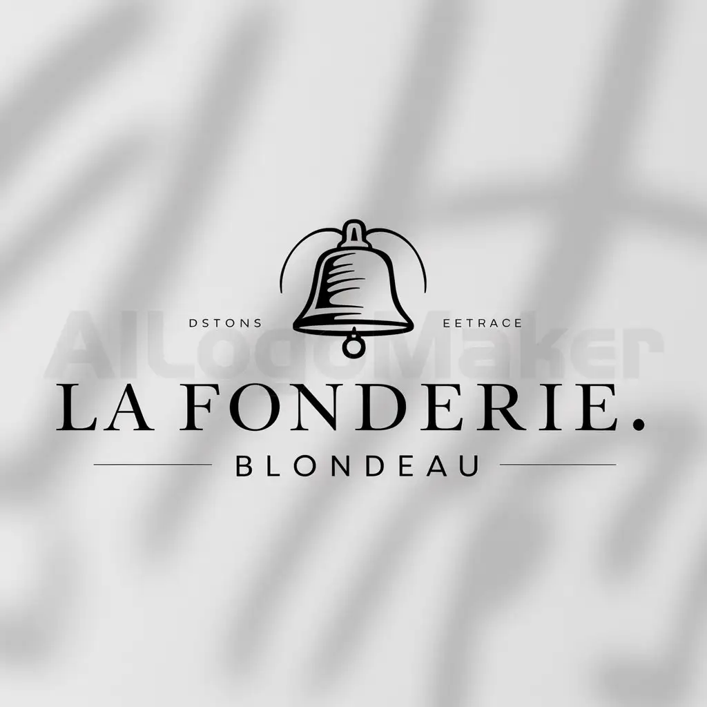 a logo design,with the text "La Fonderie Blondeau", main symbol:Une cloche en bronze,Minimalistic,be used in fonderie industry,clear background