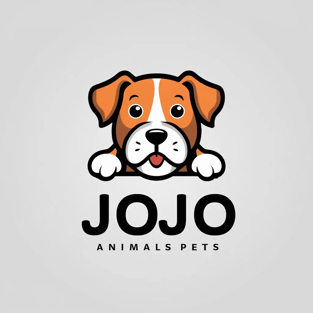 LOGO-Design-For-JOJO-Animated-Dog-Symbol-in-Moderate-Style-for-Animals-Pets-Industry