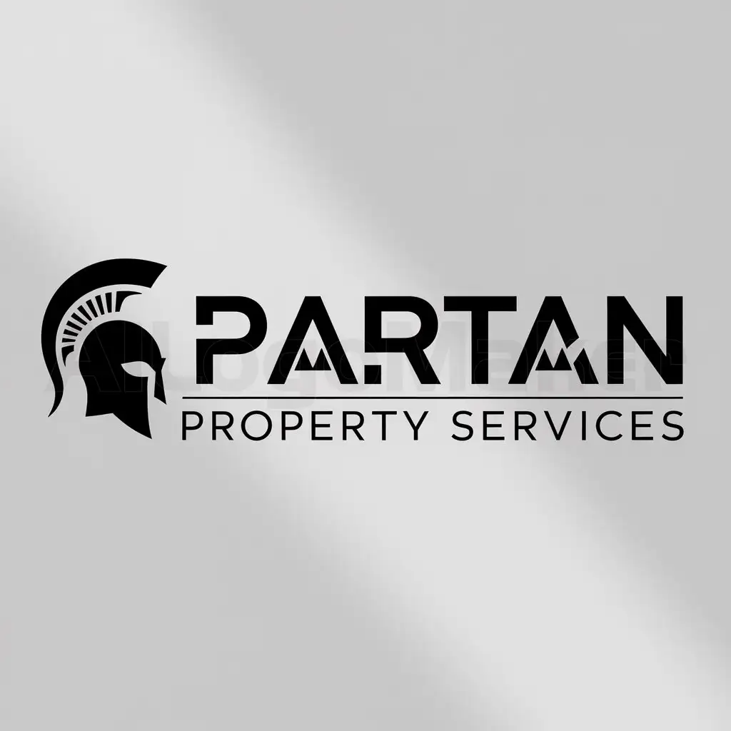 a logo design,with the text "Spartan Property Services", main symbol:Spartan and Property,complex,be used in Real Estate industry,clear background