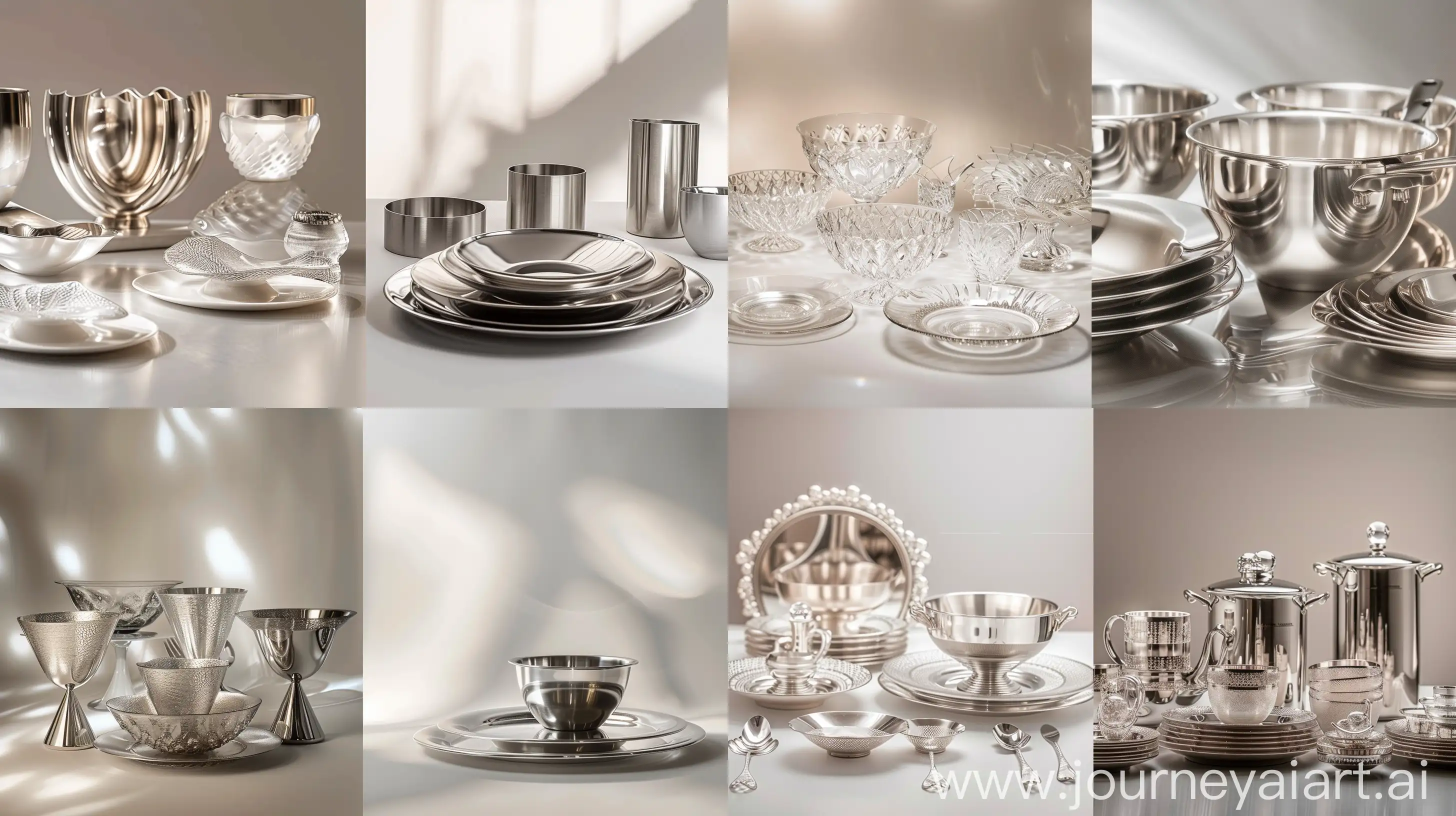 Bioglass-Porcelain-vs-Stainless-Steel-Dinnerware-A-Comparative-HighResolution-Showcase