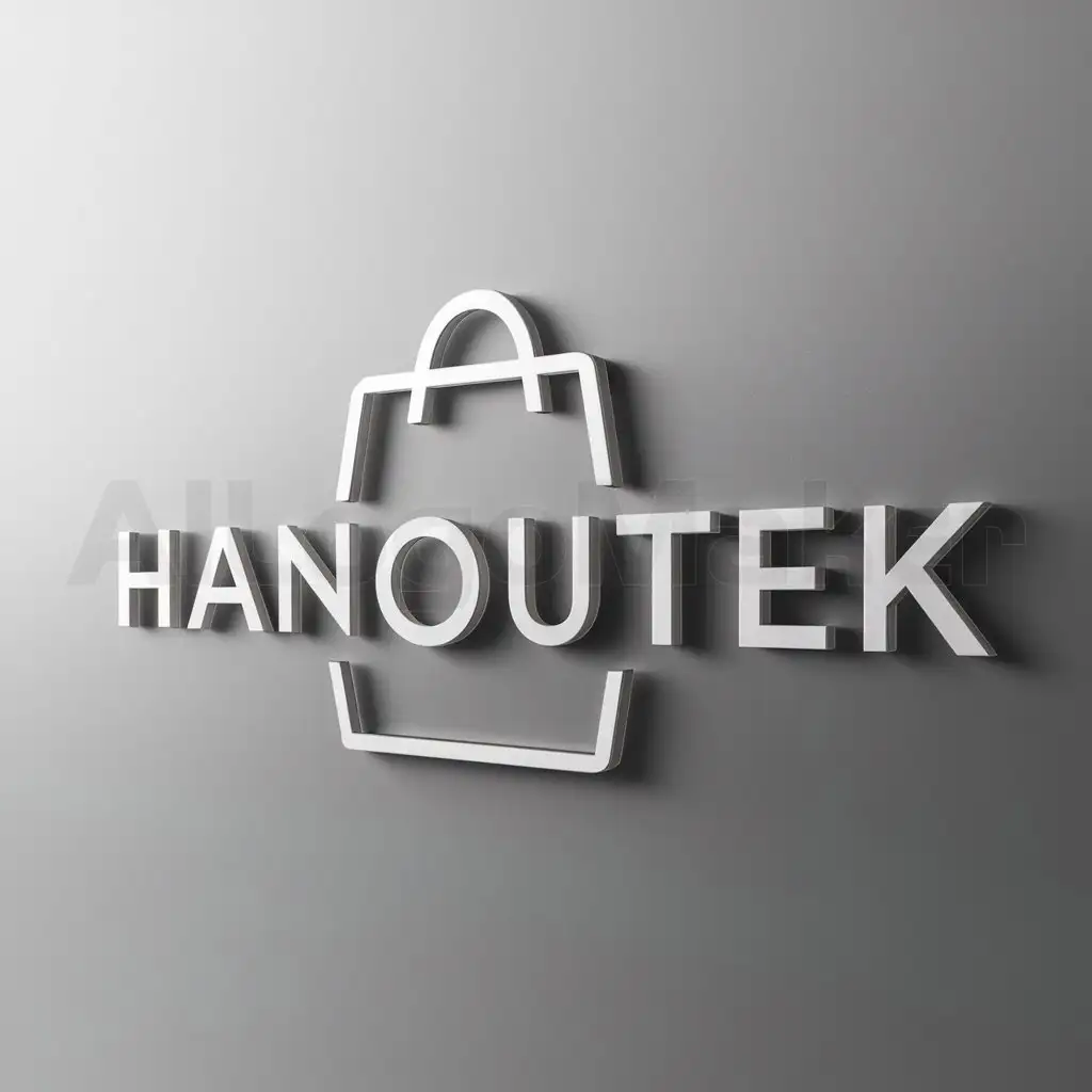 LOGO-Design-For-HANOUTEK-Modern-Shopping-Logo-on-Clear-Background