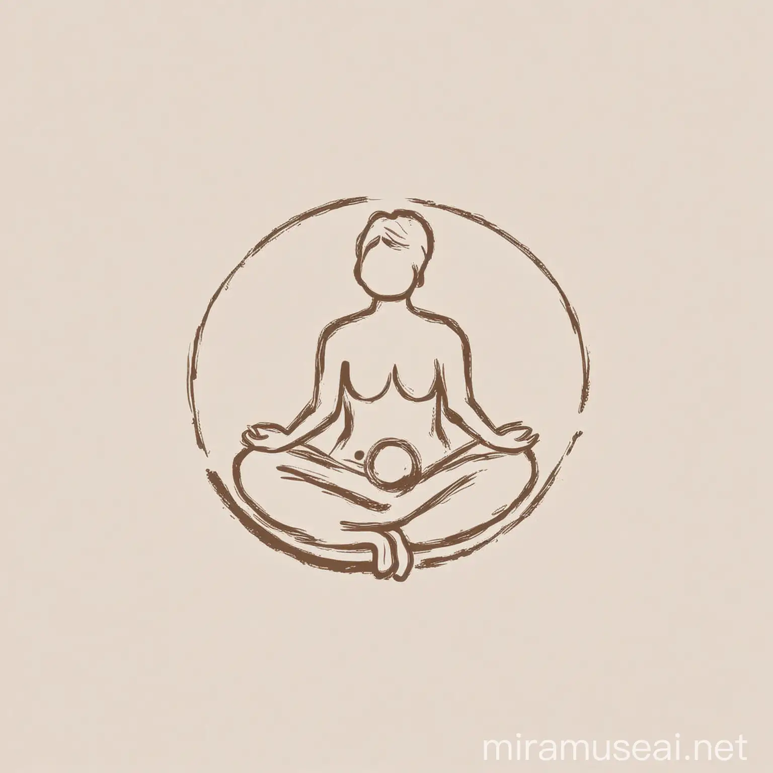 Minimalistic Vector Illustration of Person Meditating in White Background