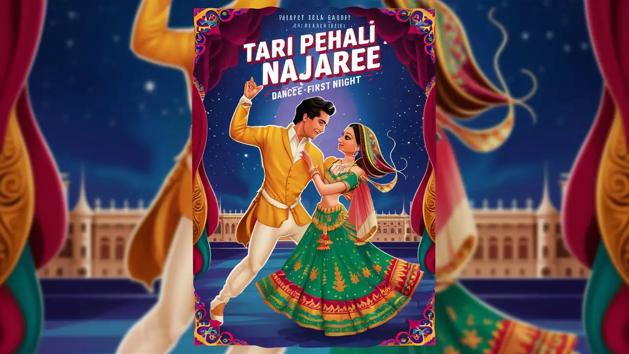 Make a Bollywood Movie Style Poster Title it "Tari Pehali Najare" 