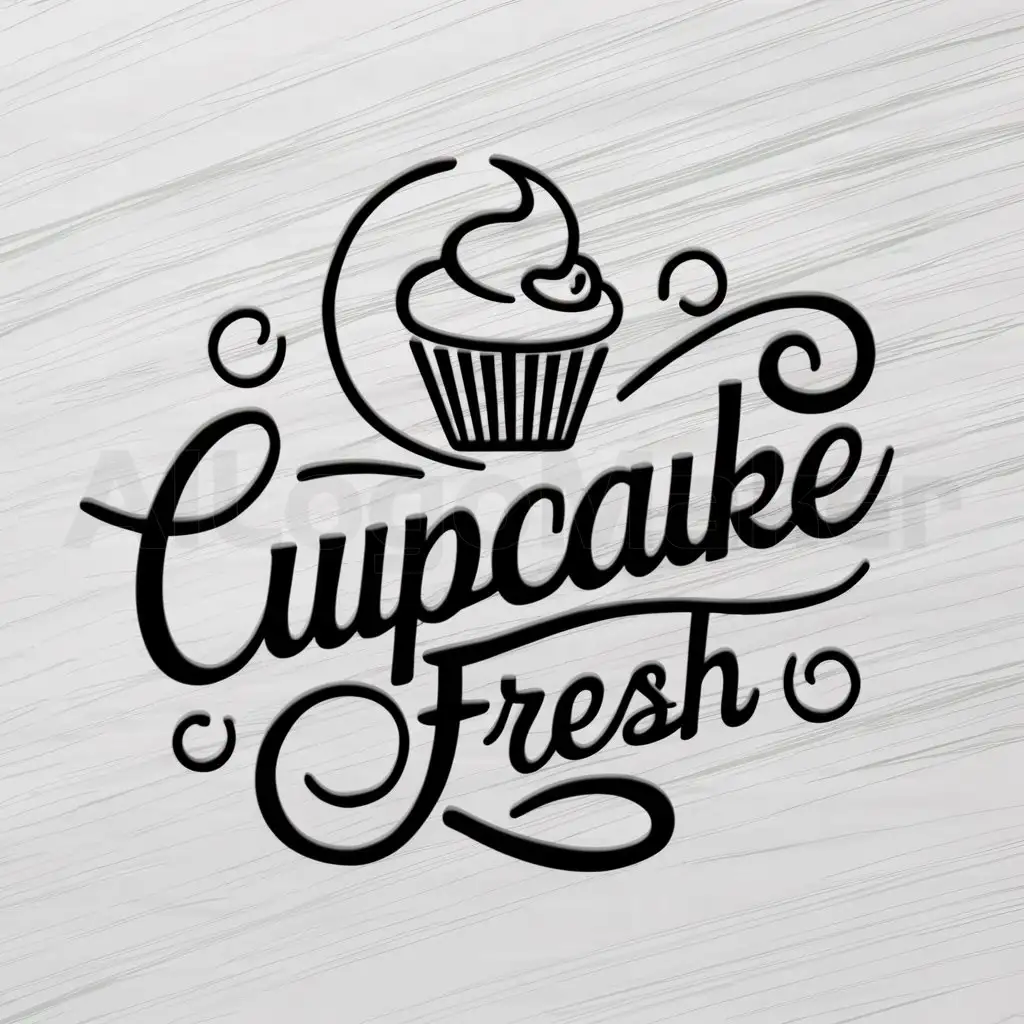 a logo design,with the text 'Cupcake Fresh', main symbol:cupcake,complex,be used in reposteria industry,clear background