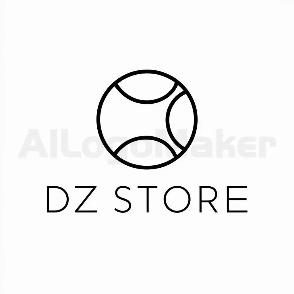 a logo design,with the text "Dz Store", main symbol:Tennis ball,Minimalistic,clear background