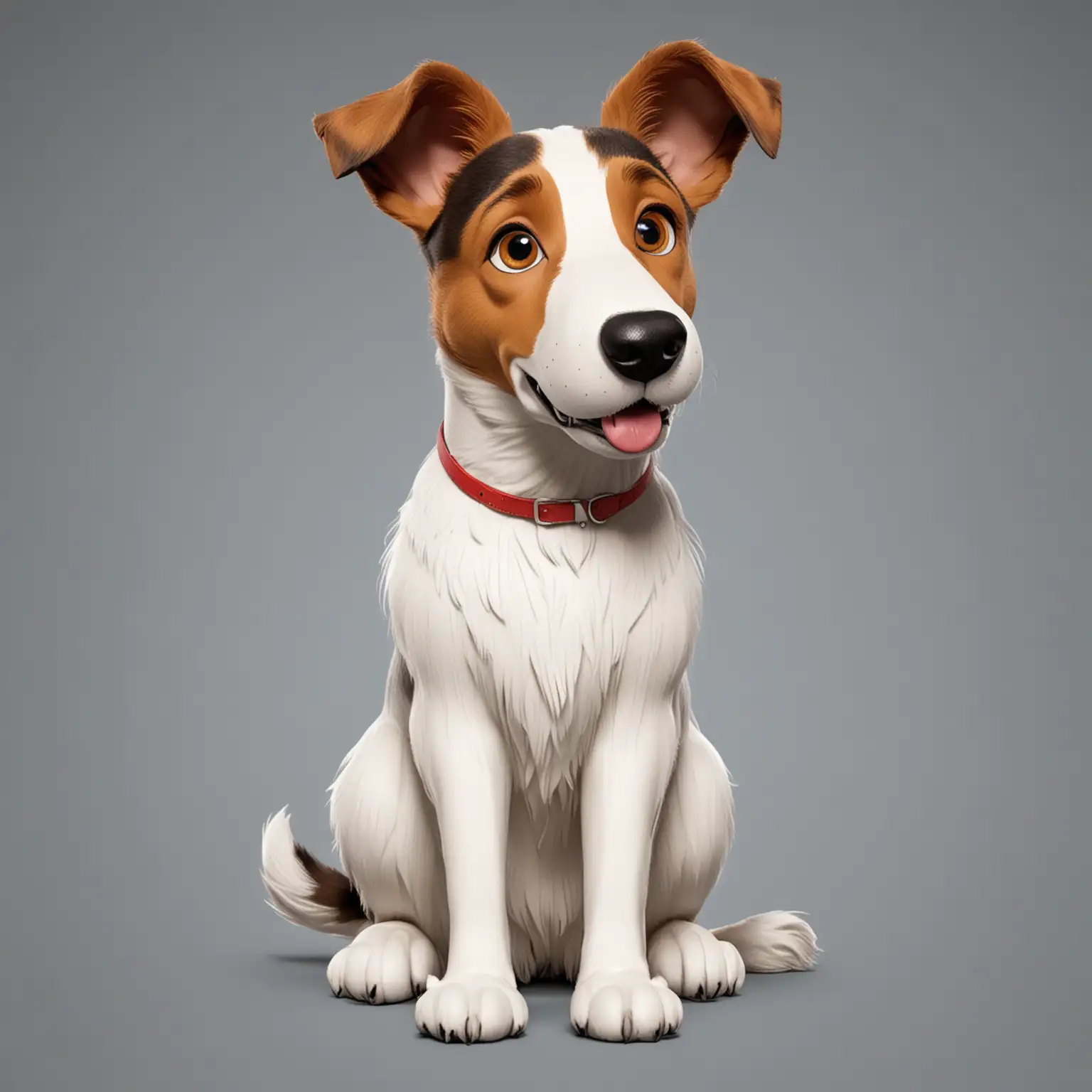 ShortHaired-Collie-Dog-Cartoon-Playful-Sit-Pose-in-Parody-of-Smooth-Fox-Terrier