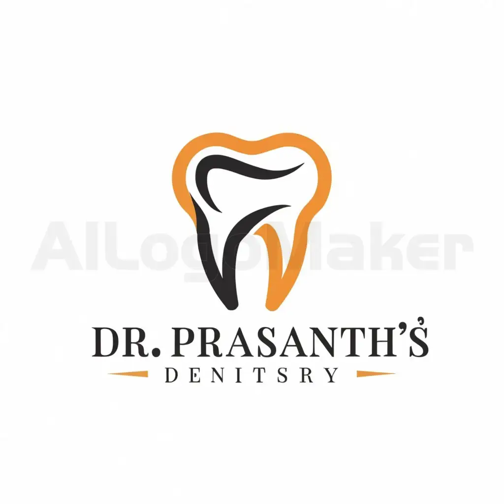 a logo design,with the text "Dr.Prasanth's Dentistry", main symbol:Screwed teeth,Minimalistic,be used in Medical Dental industry,clear background