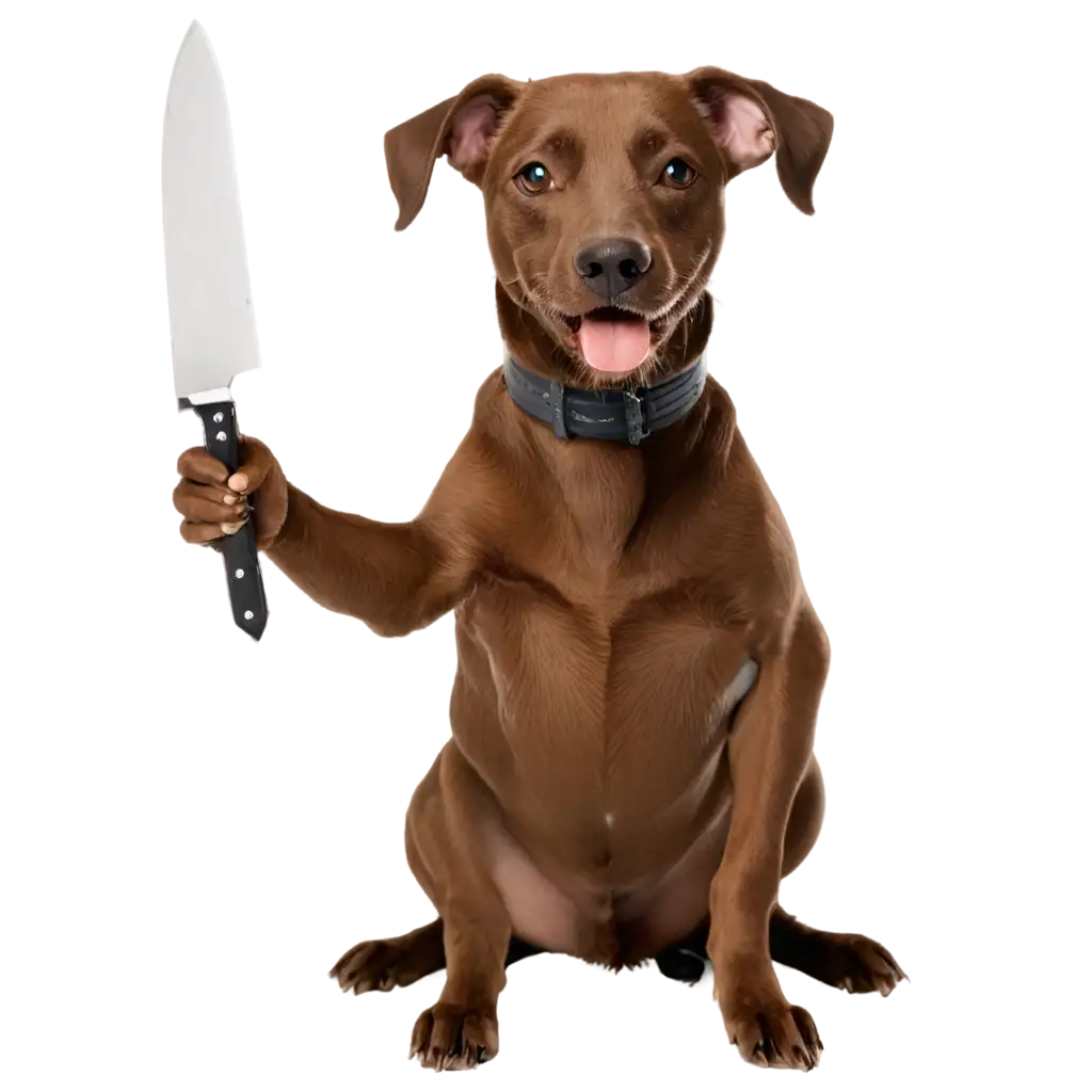 HighQuality-PNG-Image-Dog-Holding-Knife-Enhance-Your-Content-with-a-Unique-Illustration