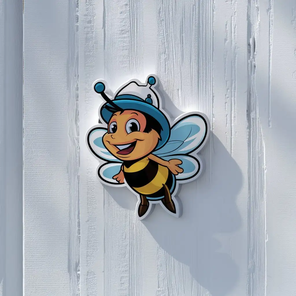 Cheerful-Bee-Mascot-on-White-Background